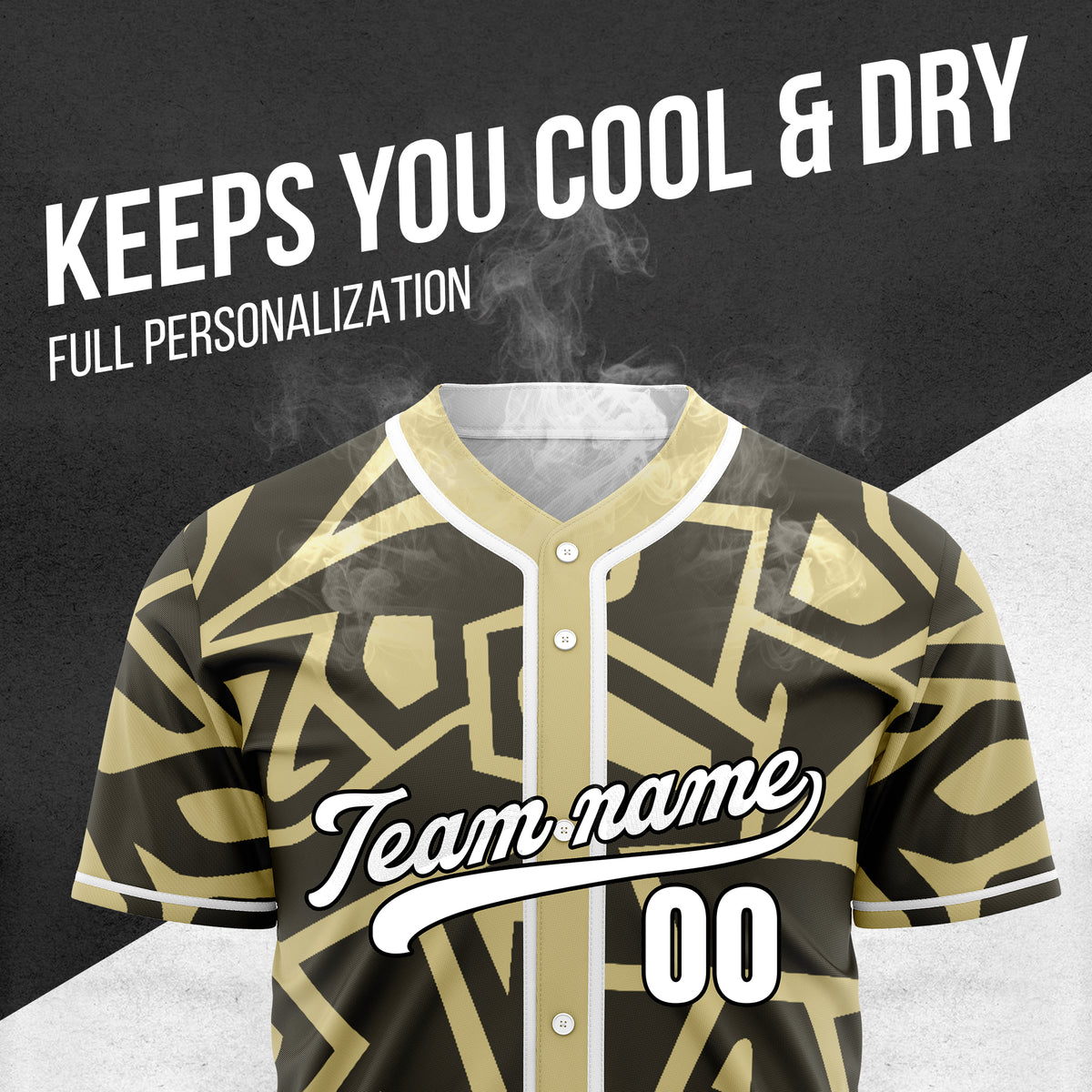 Custom Shadow Rebels Khaki Baseball Sports Jersey Personalized Uniform with Name & Number