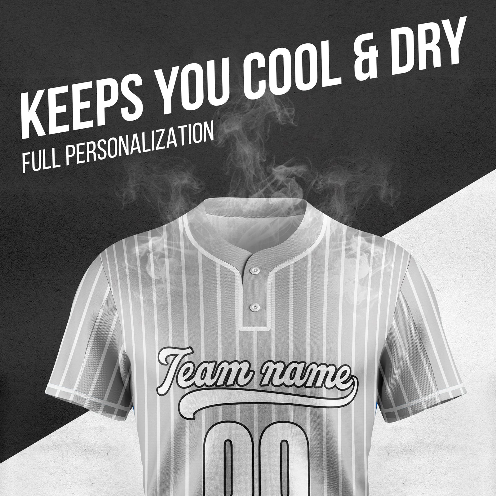 Custom Pinstripe Baseball Grey Sports Jersey Personalized Uniform with Name & Number
