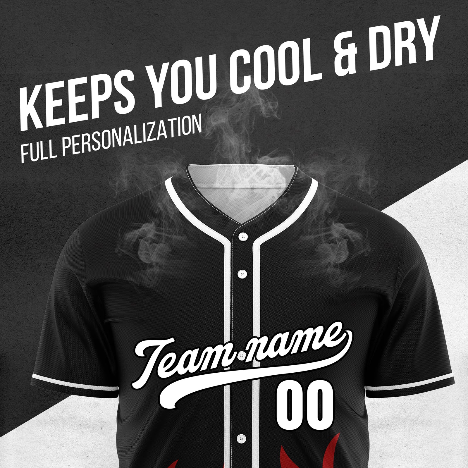 Custom Burnout Black Baseball Sports Jersey Personalized Uniform with Name & Number