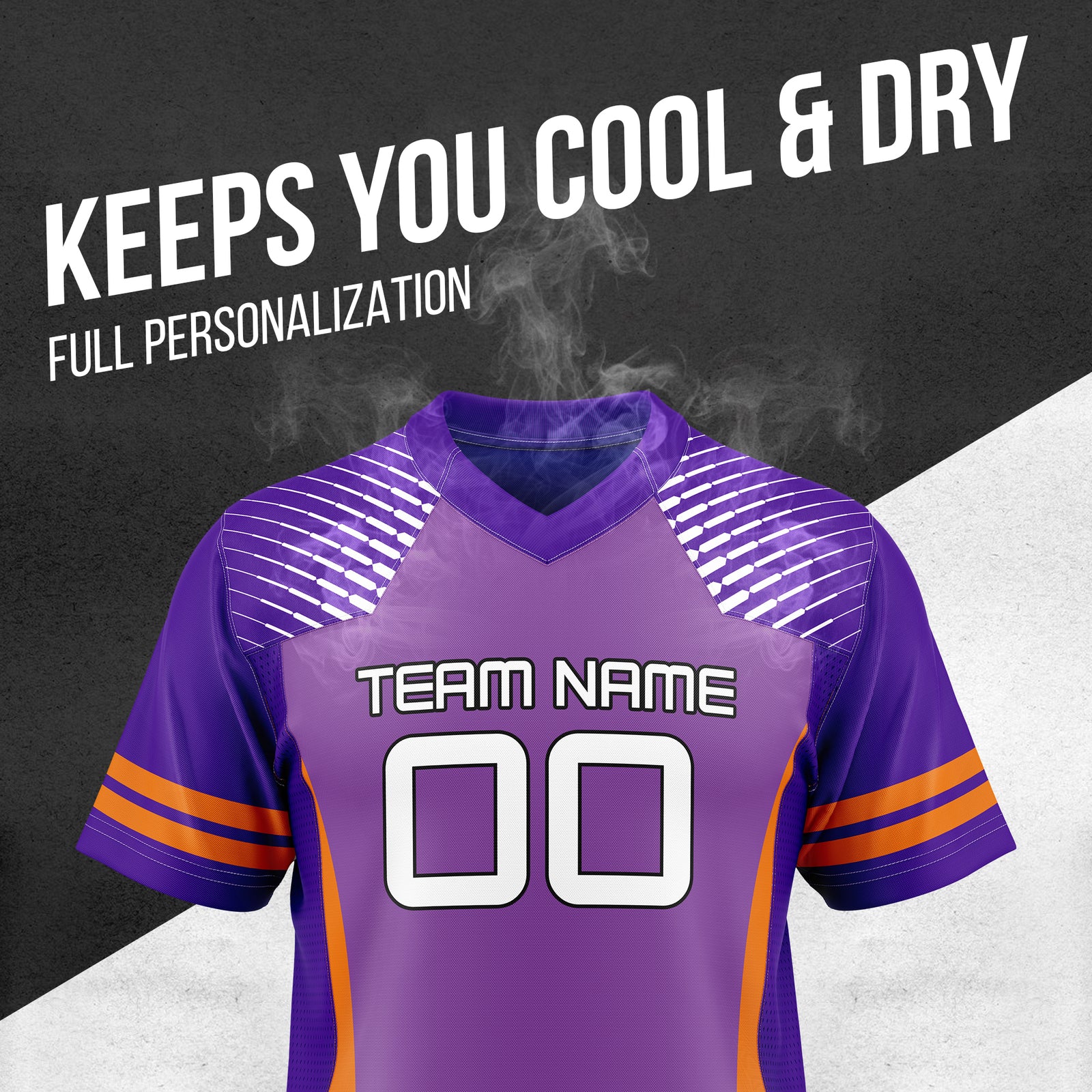 Custom Classical Style Purple Field Jersey Flag Football Jersey