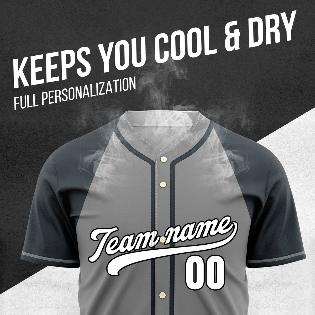 Custom Desert Blaze Grey Raglan Style Baseball Sports Jersey Personalized Uniform with Name & Number
