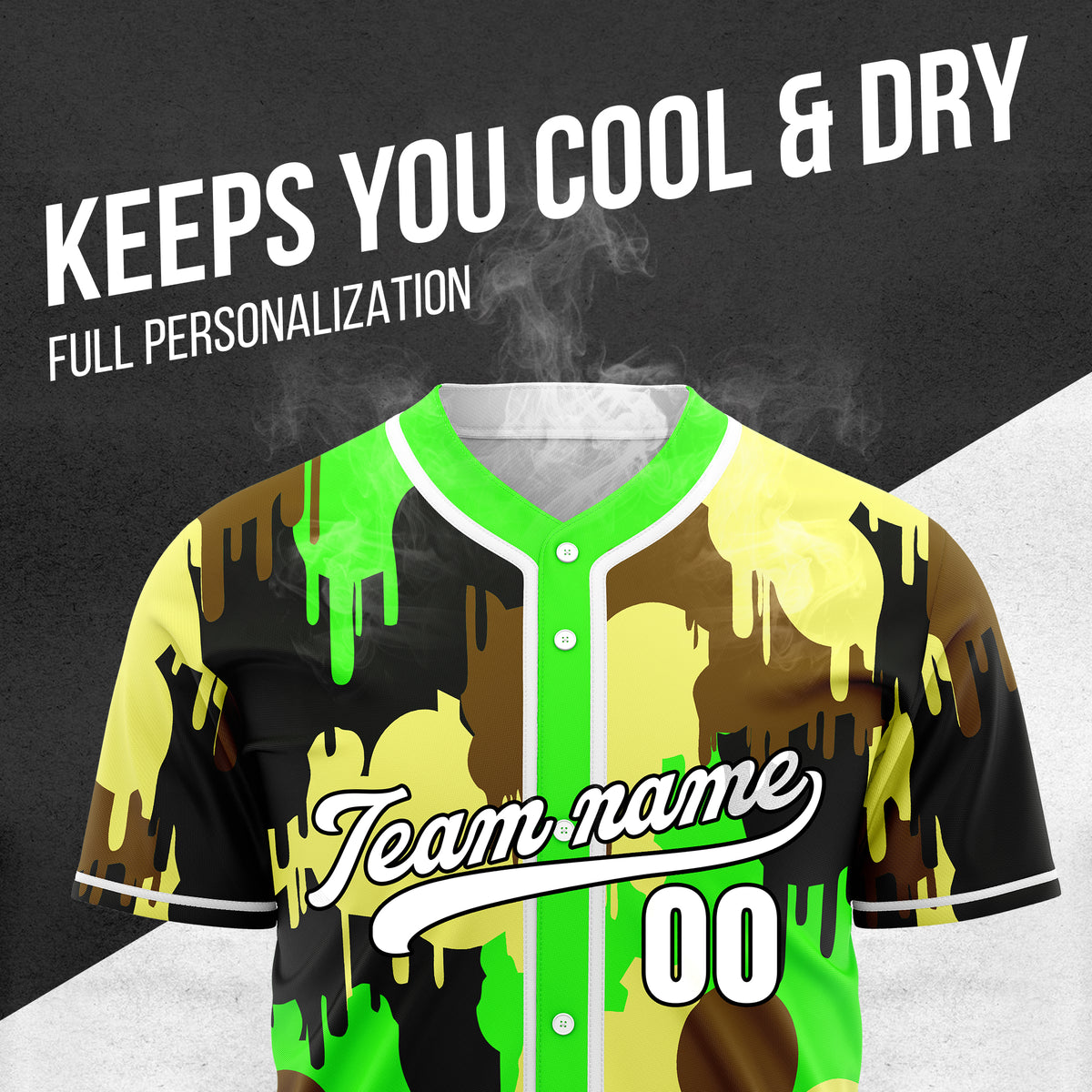 Custom Paint Hustlers Neon Green Baseball Sports Jersey Personalized Uniform with Name & Number