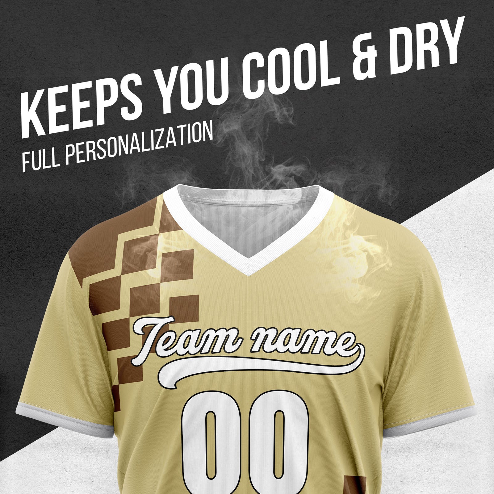 Custom Shadow Pixel Khaki Baseball Sports Jersey Personalized Uniform with Name & Number