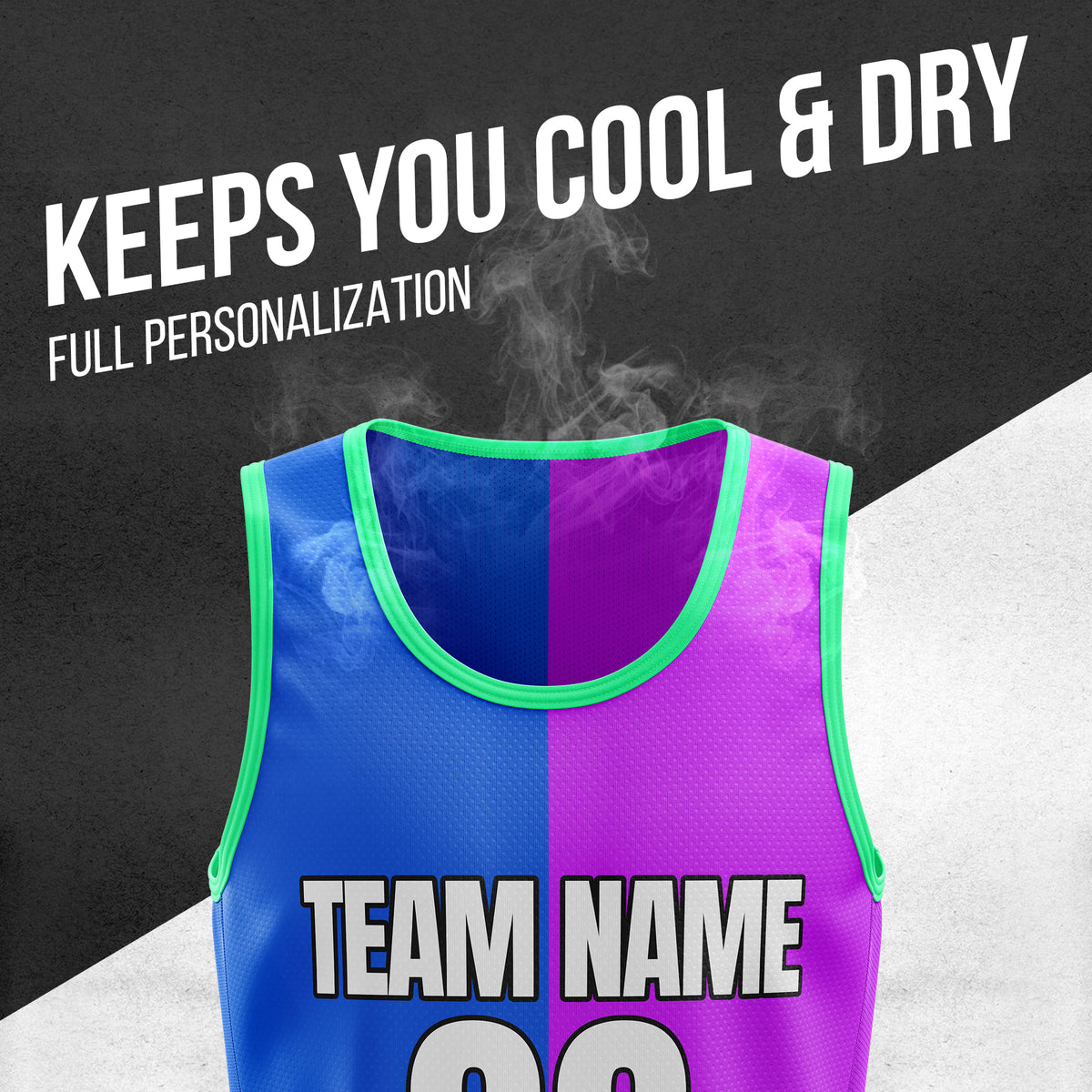 Custom Elite Split Fashion Purple Tops Basketball Jersey