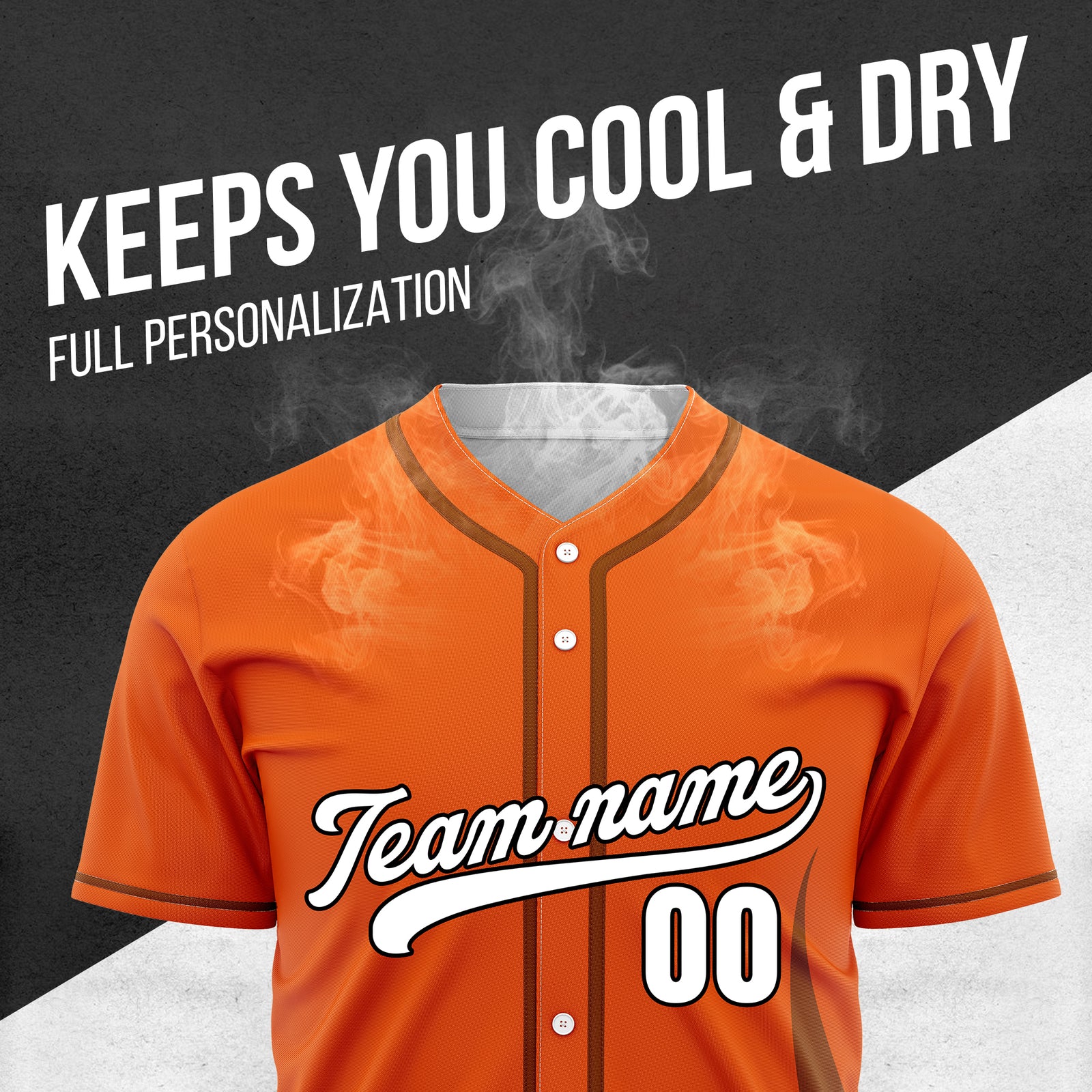 Custom Fire Pulse Orange Baseball Sports Jersey Personalized Uniform with Name & Number