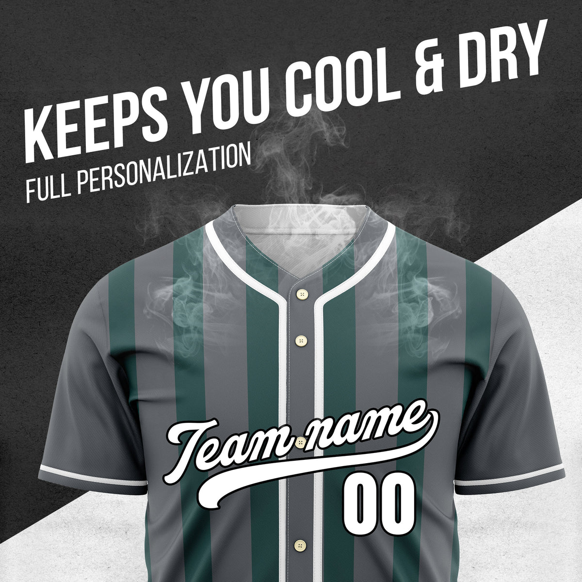 Custom Strikeforce Dark Grey Raglan Style Baseball Sports Jersey Personalized Uniform with Name & Number