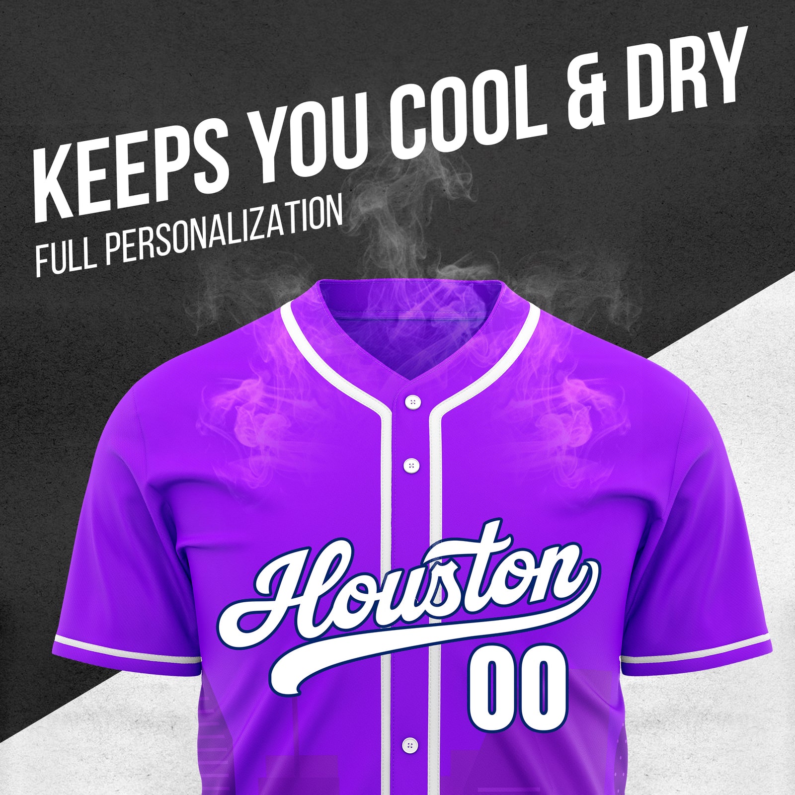 Custom City Pulse Purple Baseball Sports Jersey Personalized Uniform with Name & Number