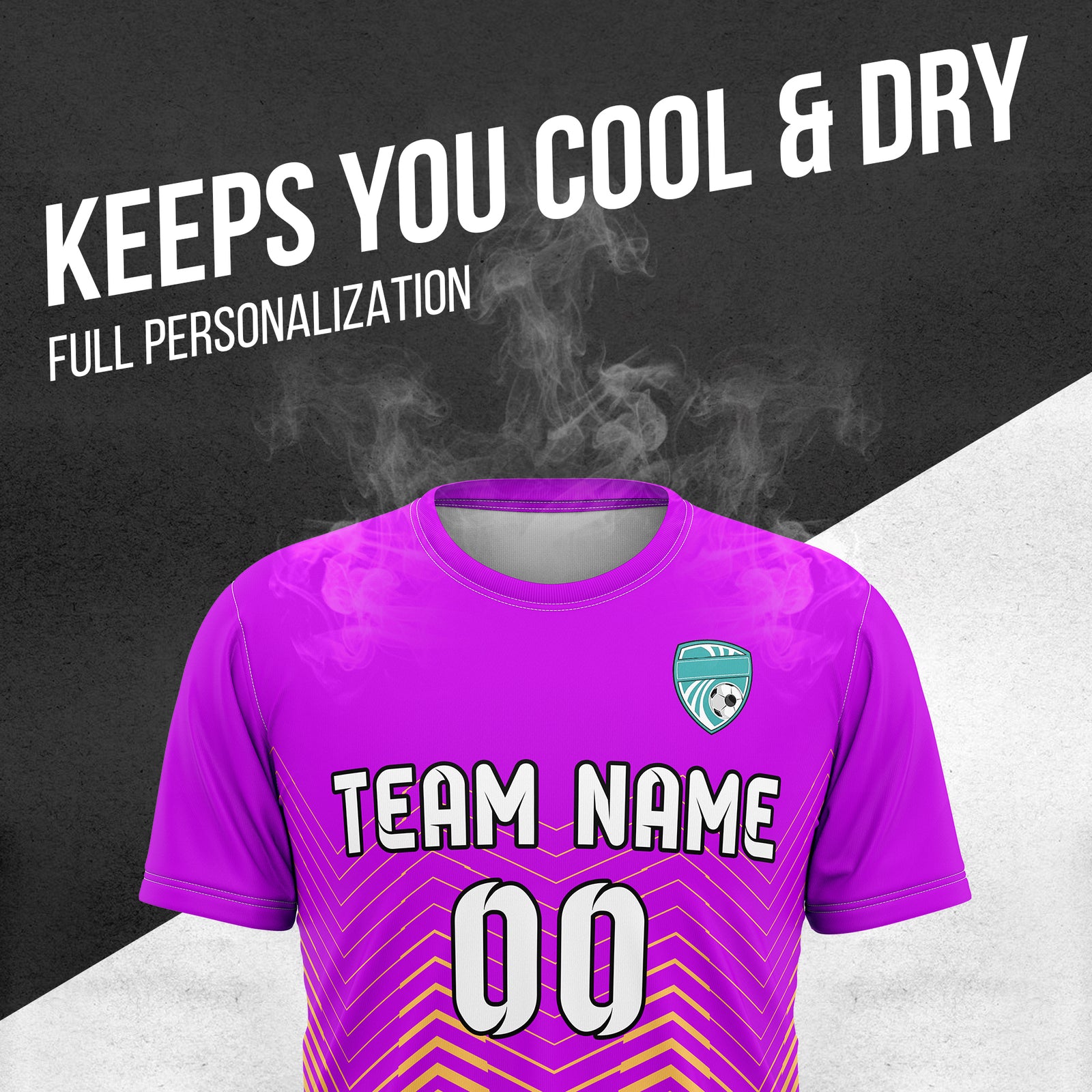 Custom Soccer R Side Pattern Purple Apex Strike Sports Tops Jersey