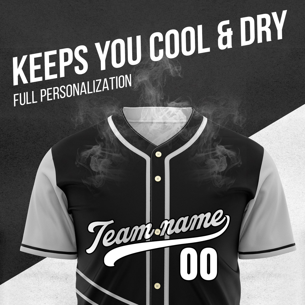 Custom Swift Black Raglan Style Baseball Sports Jersey Personalized Uniform with Name & Number