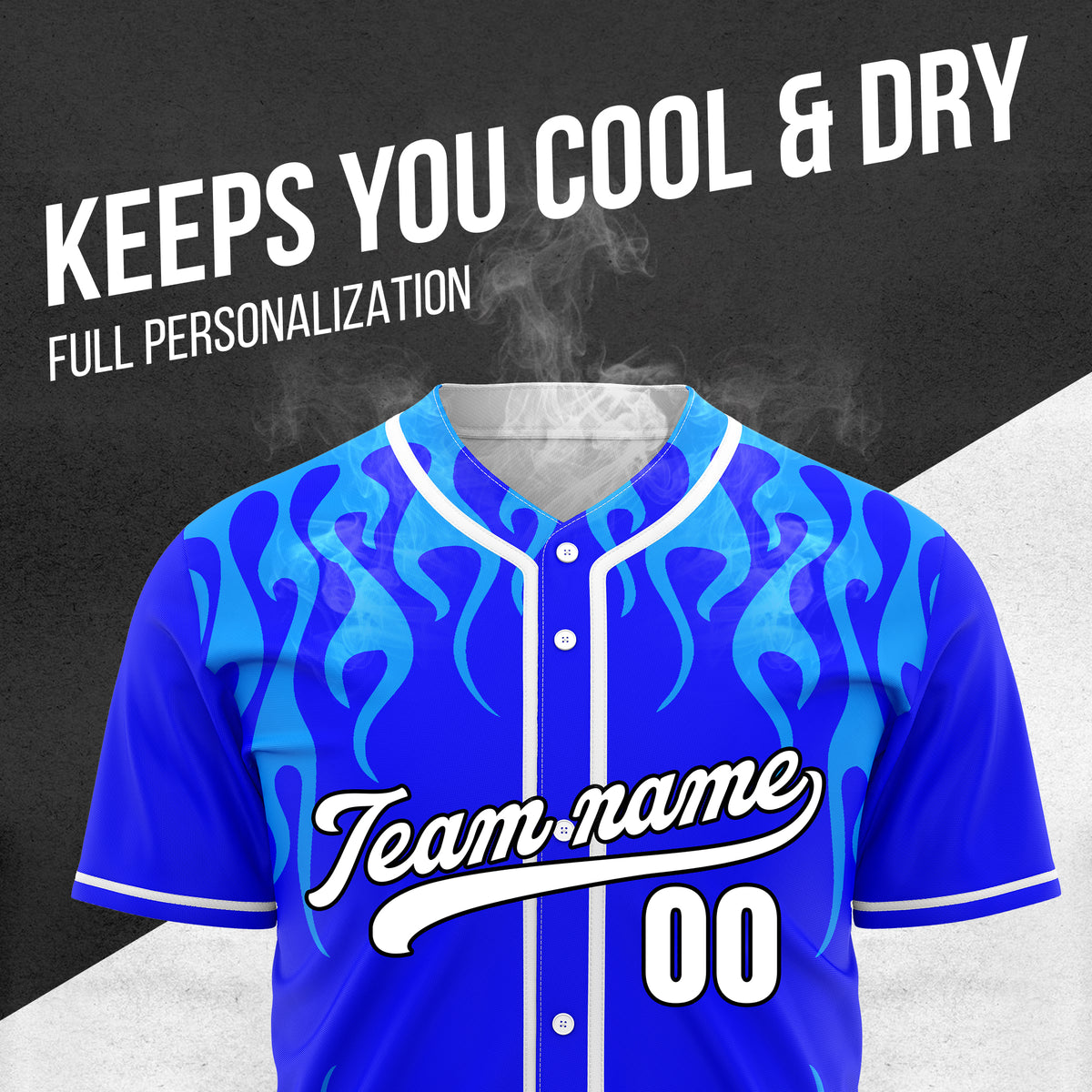 Custom Frostburn Blue Baseball Sports Jersey Personalized Uniform with Name & Number
