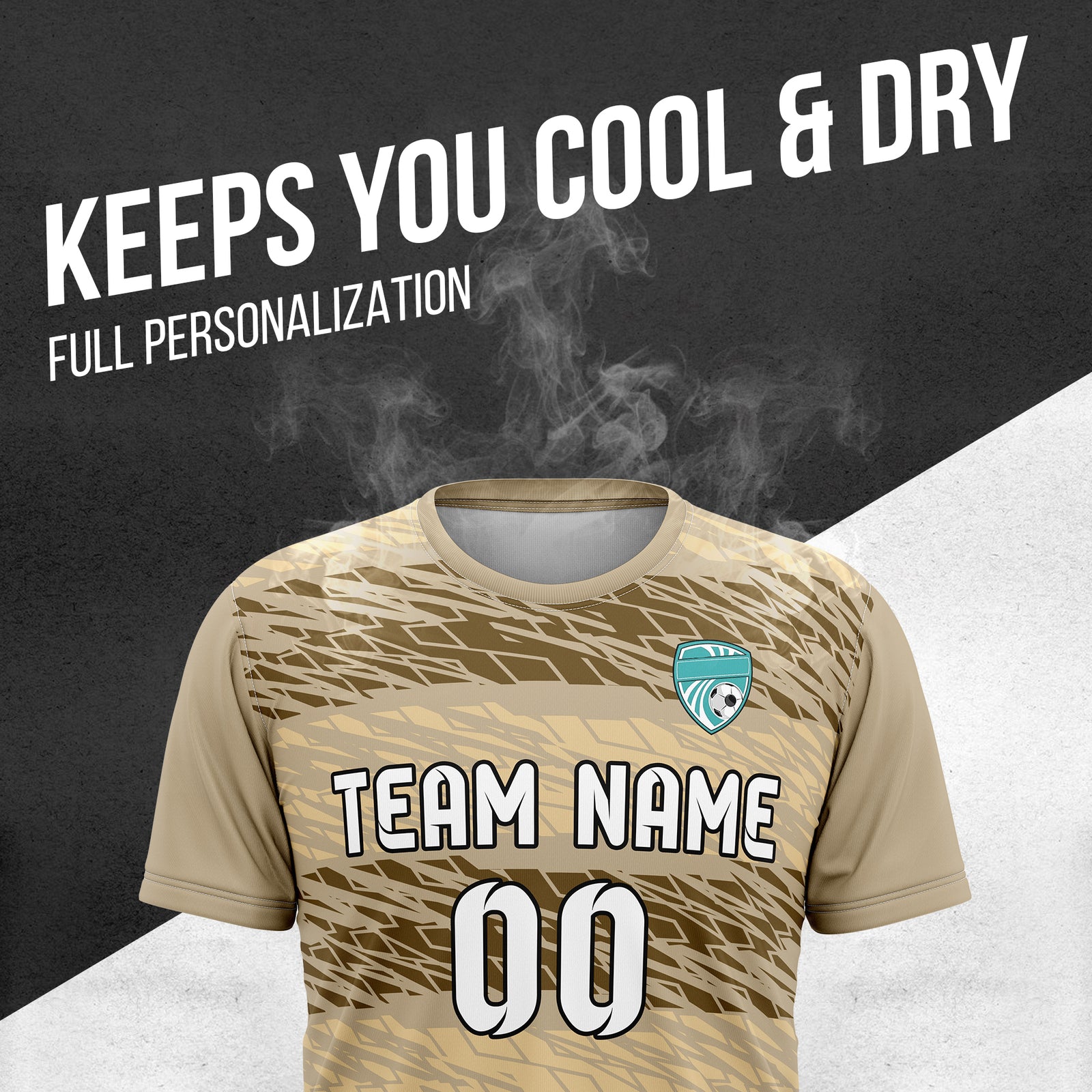 Custom Soccer Round Neck Khaki Strike Sports Tops Jersey