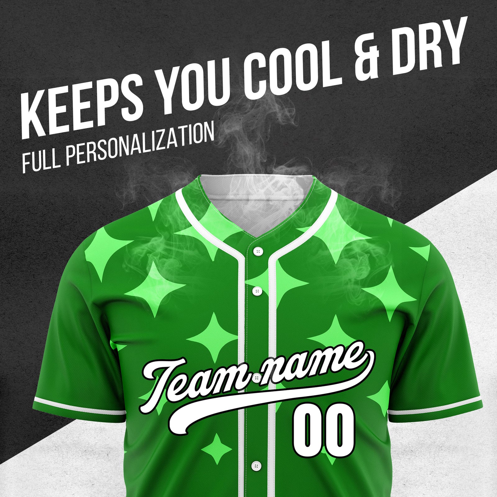 Custom Starlight Green Baseball Sports Jersey Personalized Uniform with Name & Number