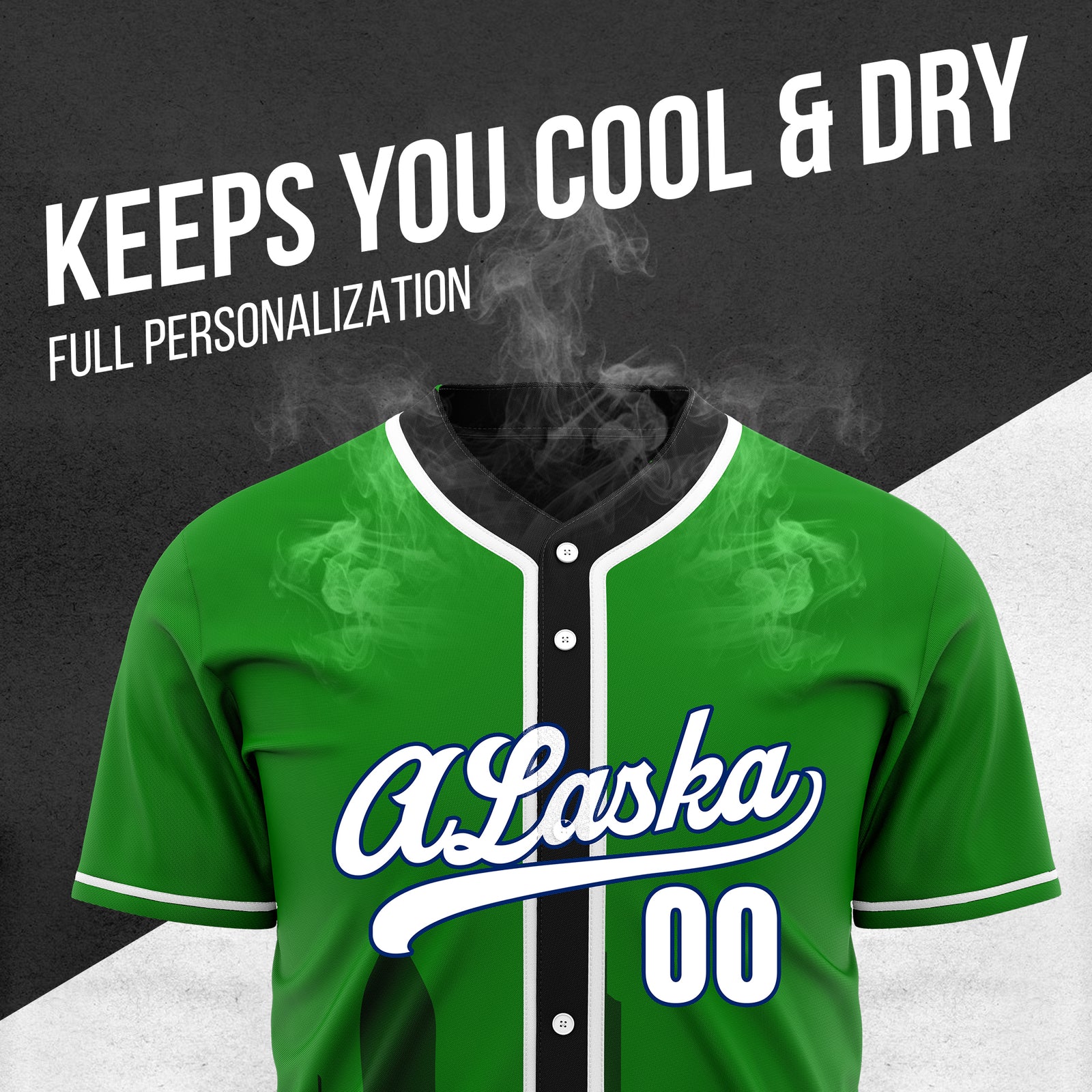 Custom City Horizon Green Baseball Sports Jersey Personalized Uniform with Name & Number