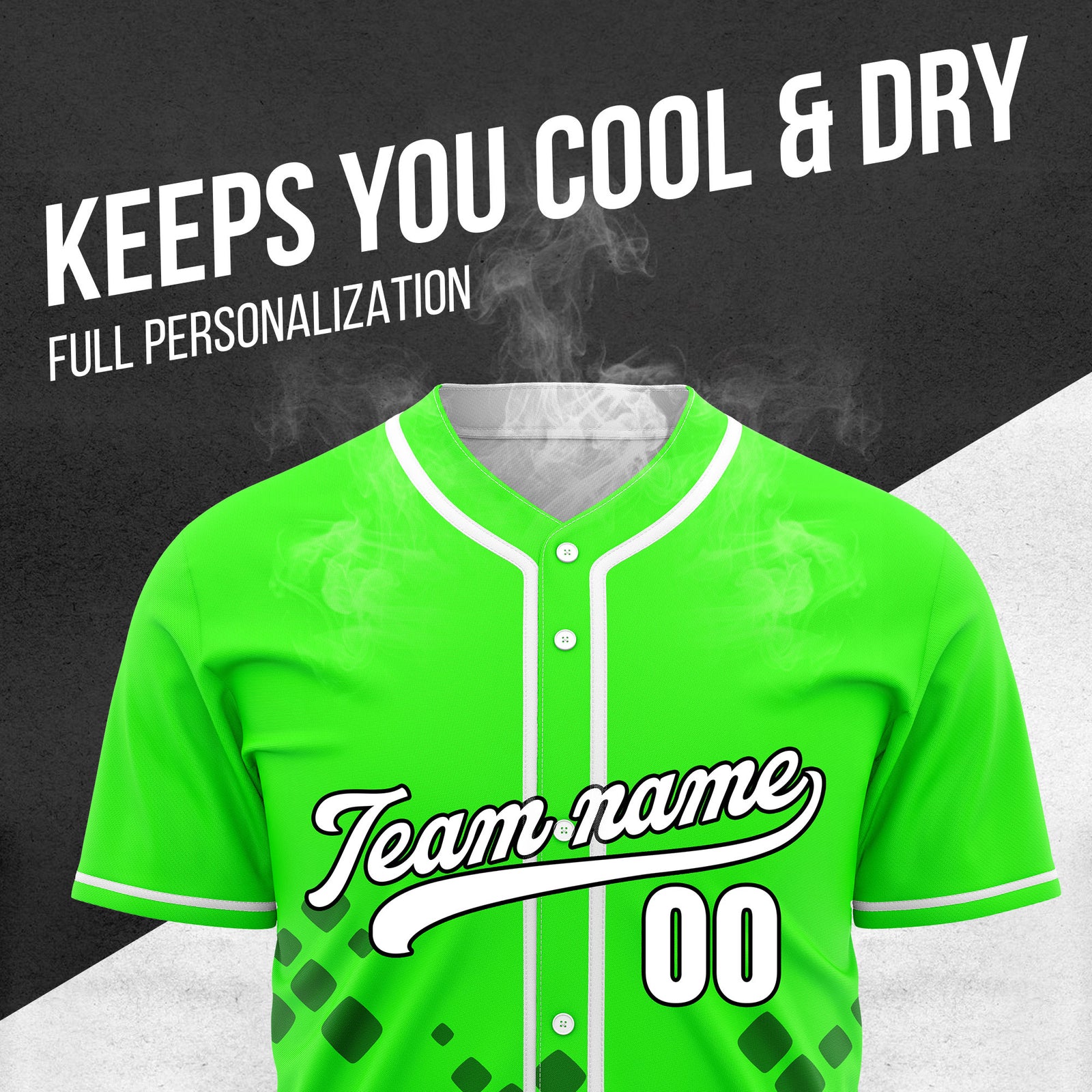Custom Shadow Spark Neon Green Baseball Sports Jersey Personalized Uniform with Name & Number