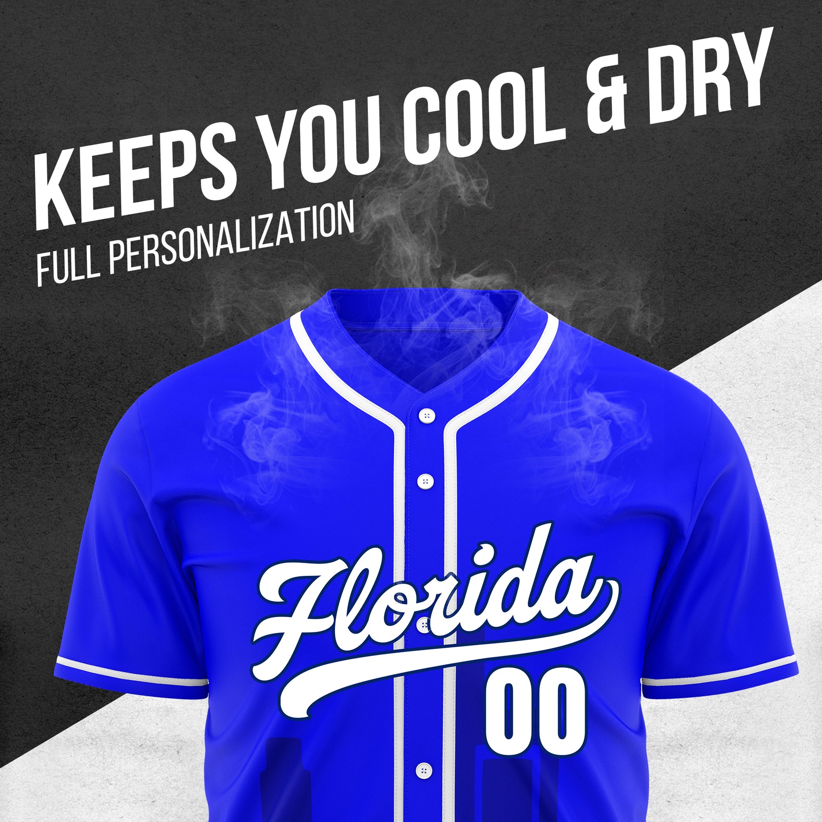 Custom City Flux Blue Baseball Sports Jersey Personalized Uniform with Name & Number