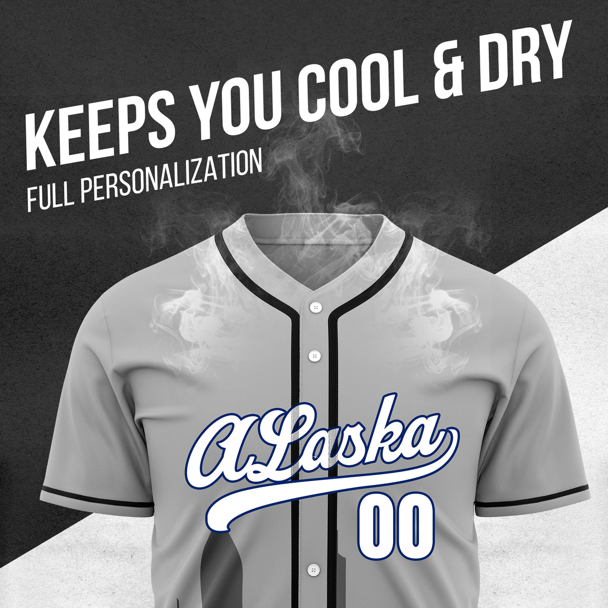 Custom City Horizon Grey Baseball Sports Jersey Personalized Uniform with Name & Number