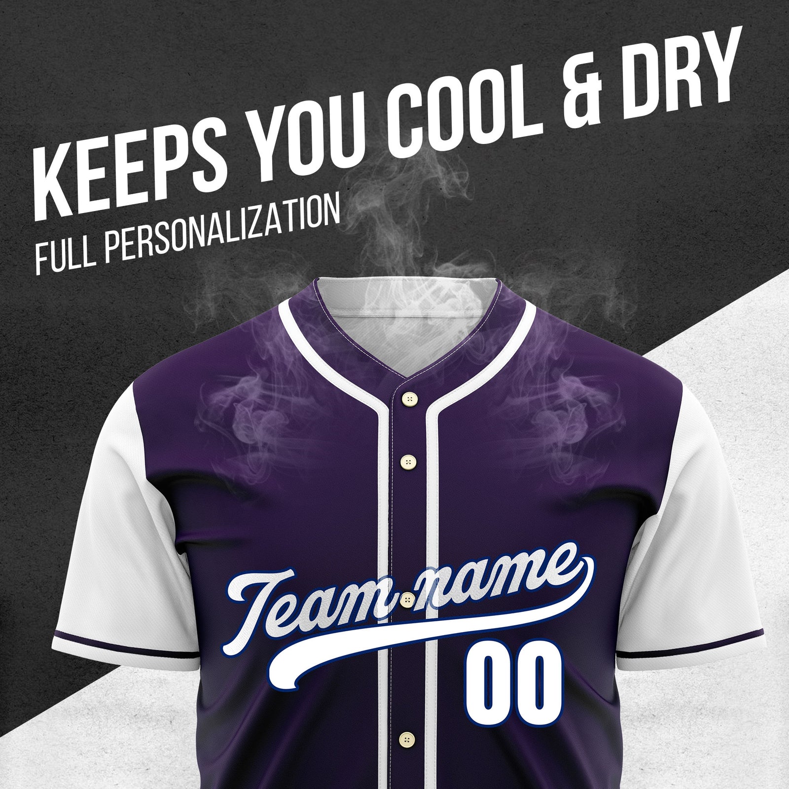 Custom Crimson Purple Raglan Style Baseball Sports Jersey Personalized Uniform with Name & Number