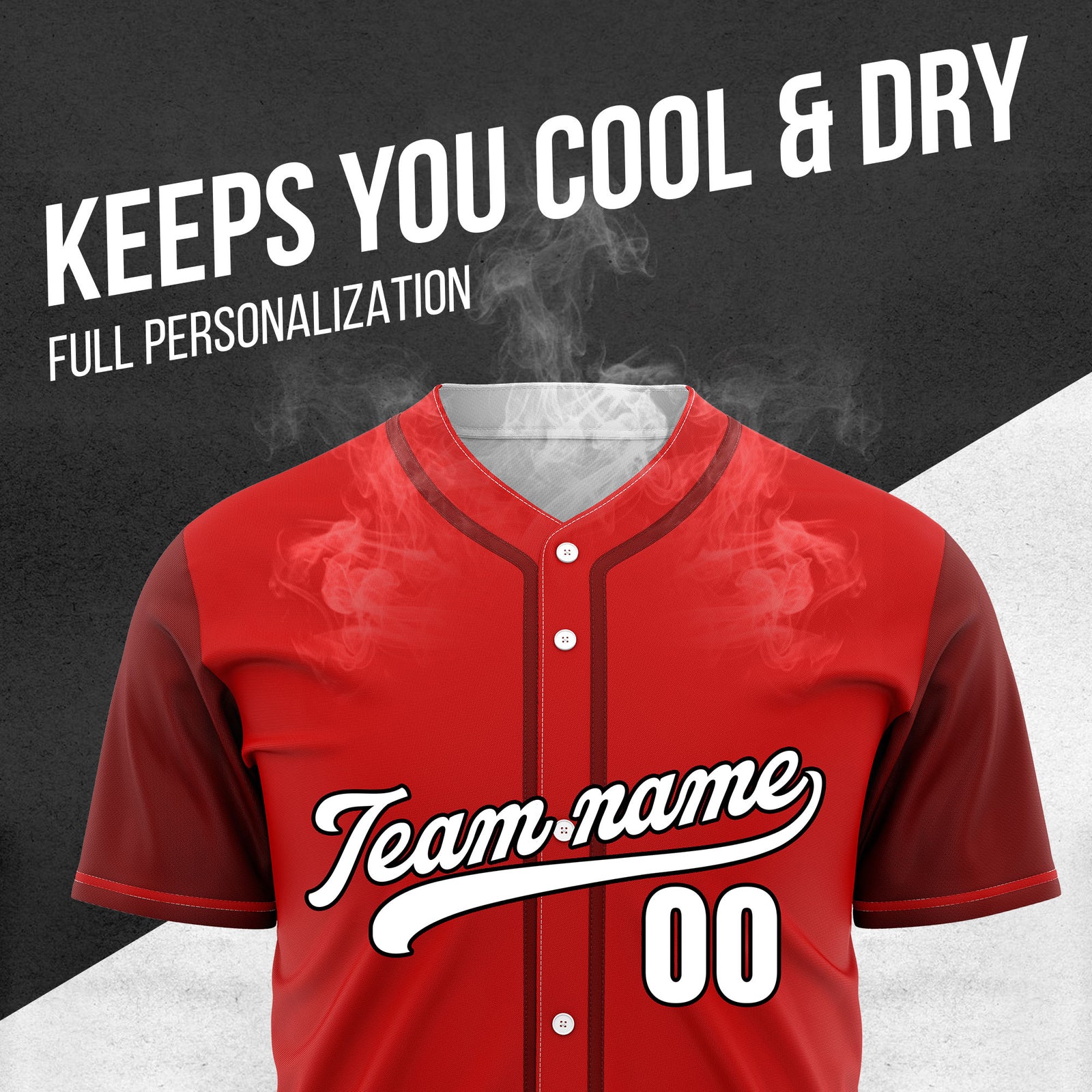 Custom Crimson Edge Red Raglan Style Baseball Sports Jersey Personalized Uniform with Name & Number