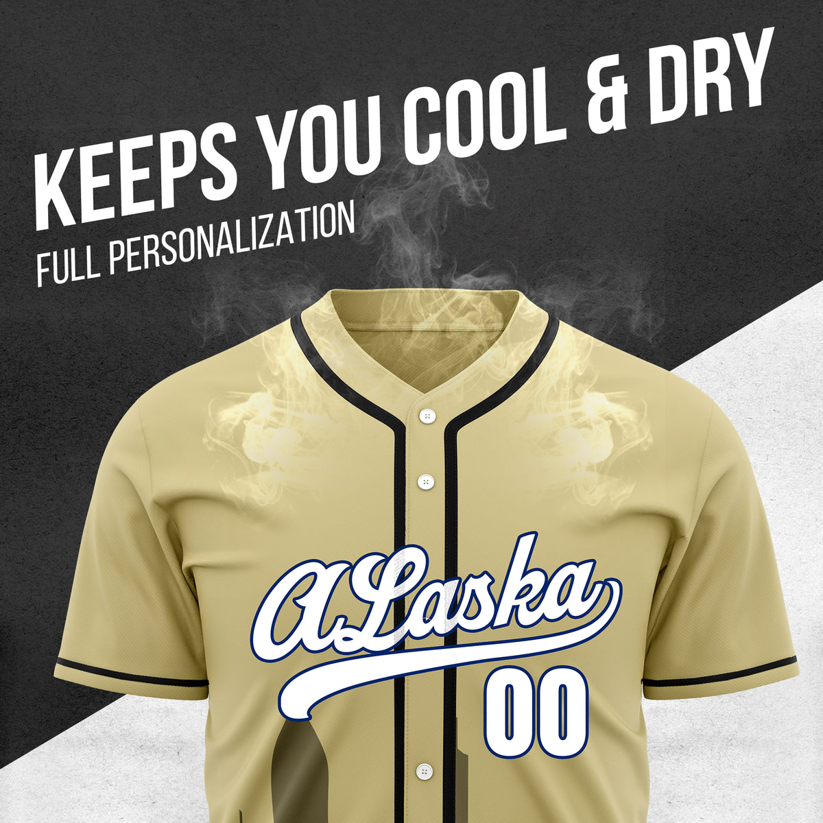 Custom City Horizon Khaki  Baseball Sports Jersey Personalized Uniform with Name & Number