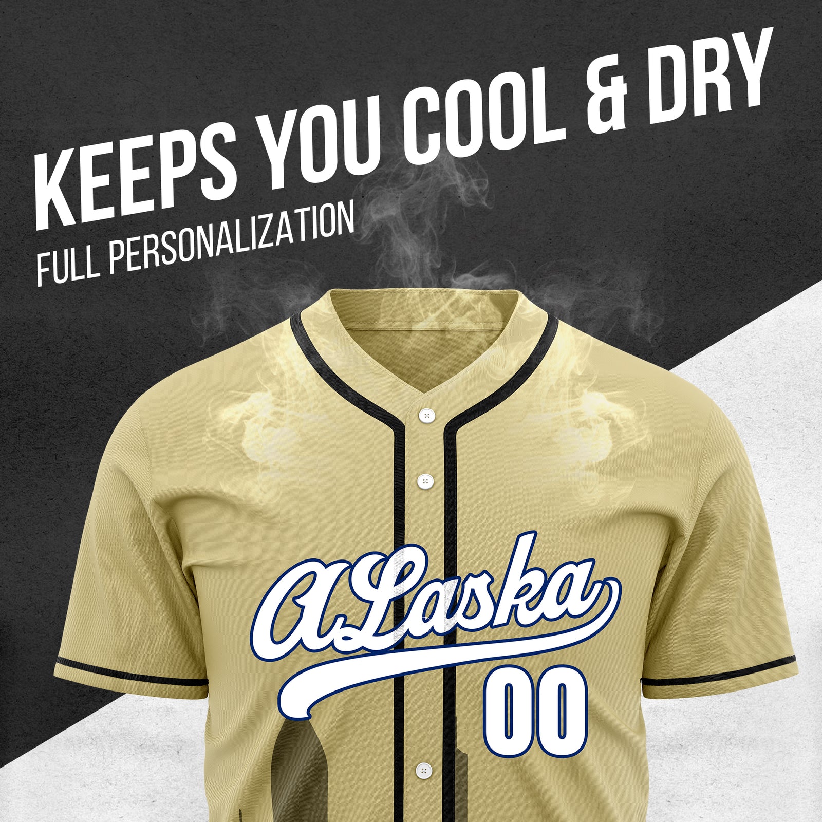 Custom City Horizon Khaki  Baseball Sports Jersey Personalized Uniform with Name & Number