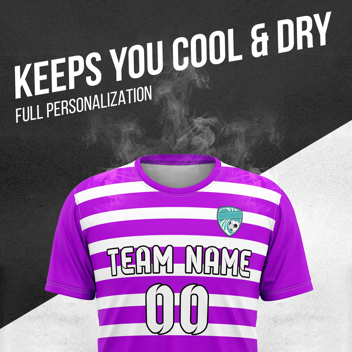Custom Soccer R Stripes Purple Sports Tops Jersey