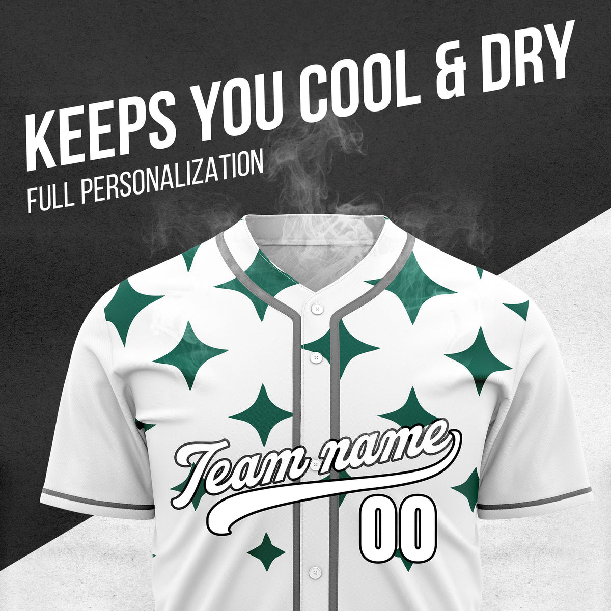 Custom Starlight White Baseball Sports Jersey Personalized Uniform with Name & Number
