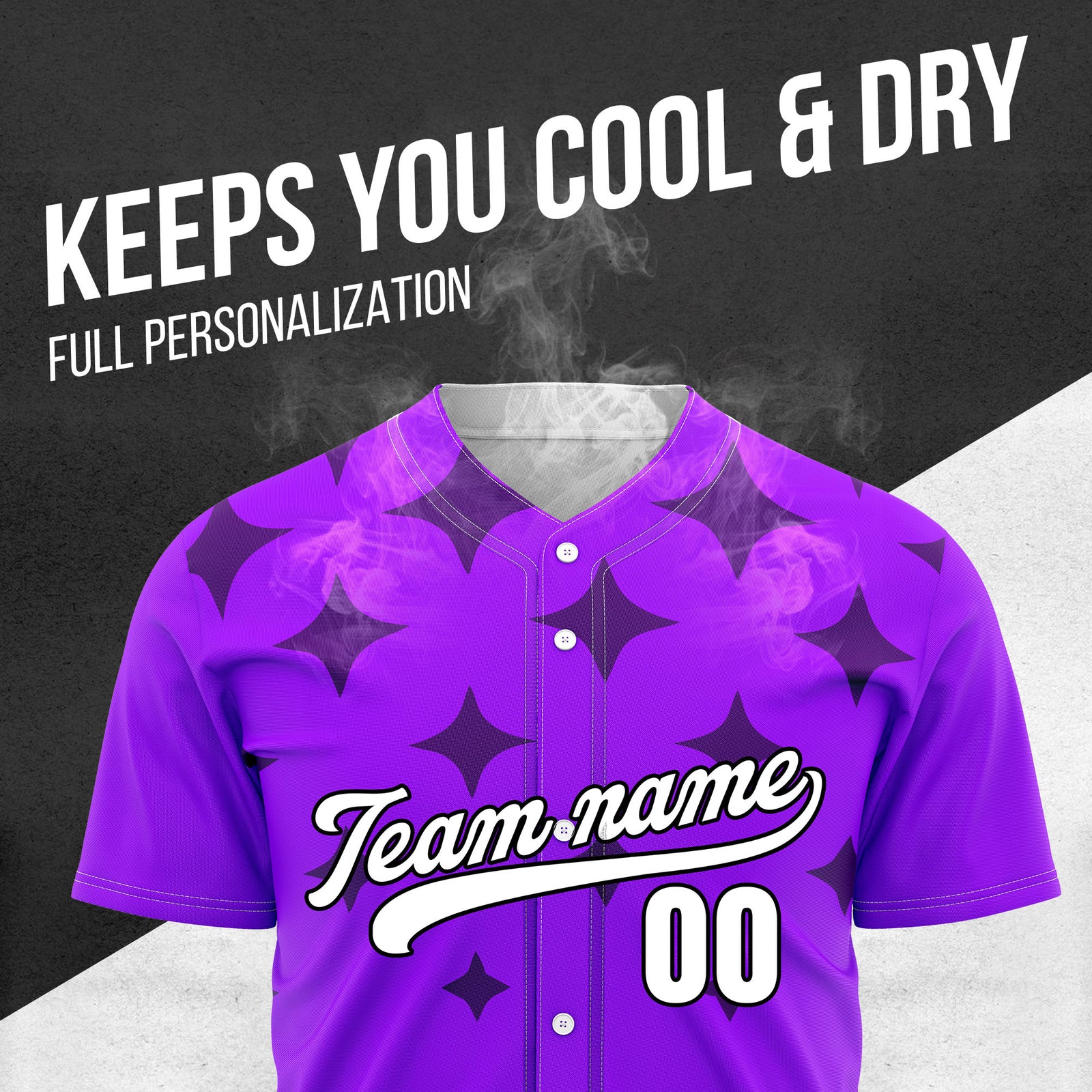 Custom Starlight Purple Baseball Sports Jersey Personalized Uniform with Name & Number