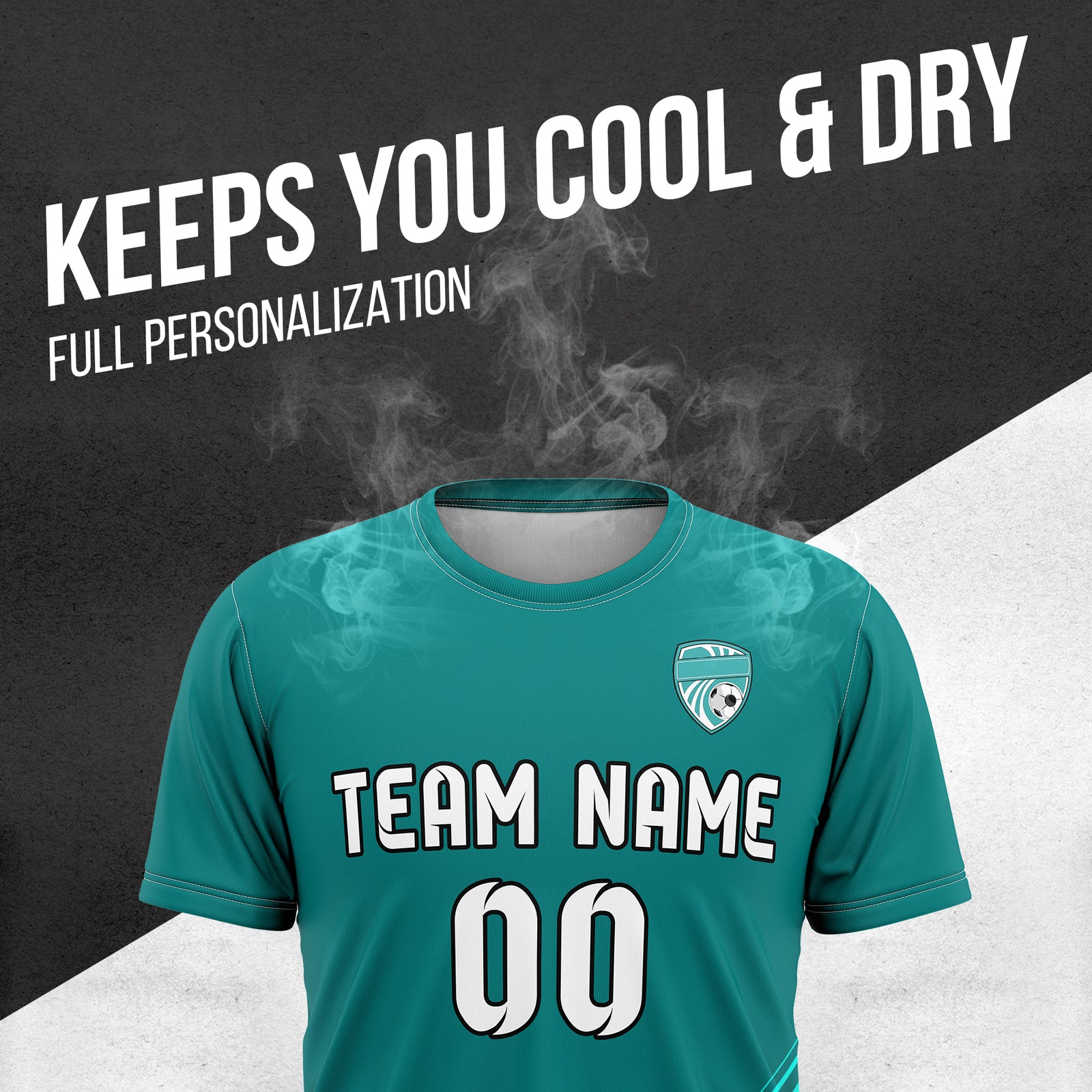 Custom Soccer R Stripes SurgeLine Aqua Sports Tops Jersey