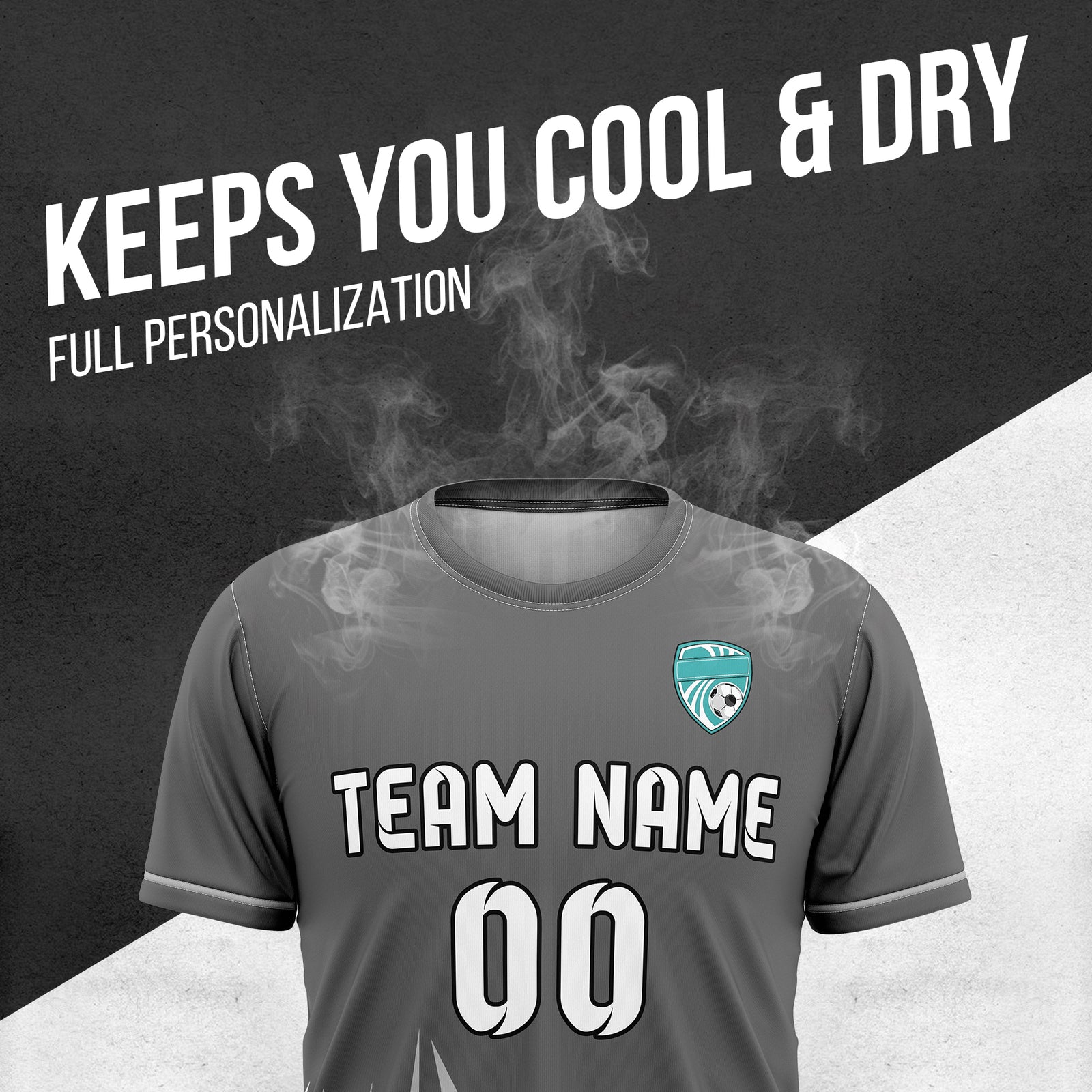Custom Spark Strike R-Side Pattern Dark Grey Sport Tops Jersey