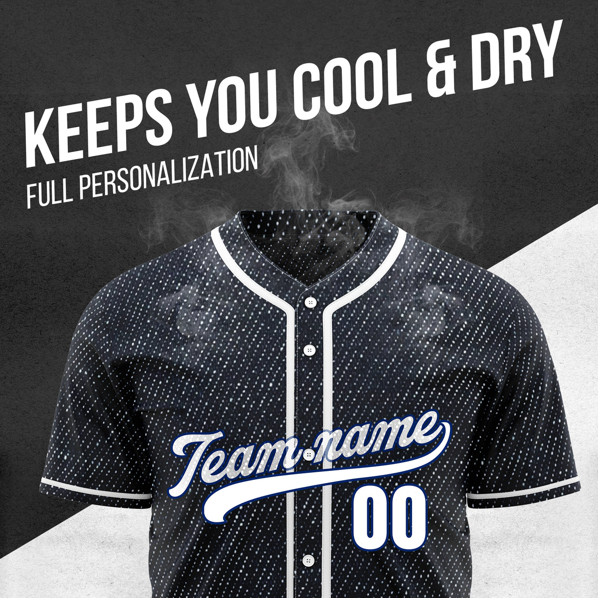 Custom Indigo League Denim Baseball Sports Jersey Personalized Uniform with Name & Number