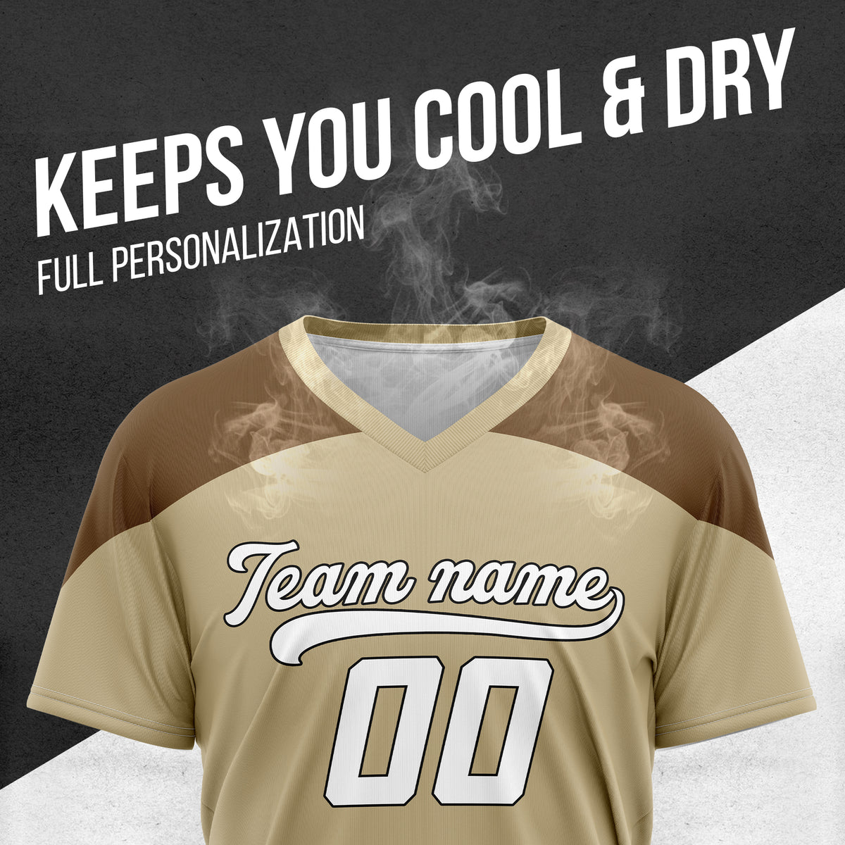 Custom Darkvolt Khaki Pullover Baseball Sports Jersey Personalized Uniform with Name & Number