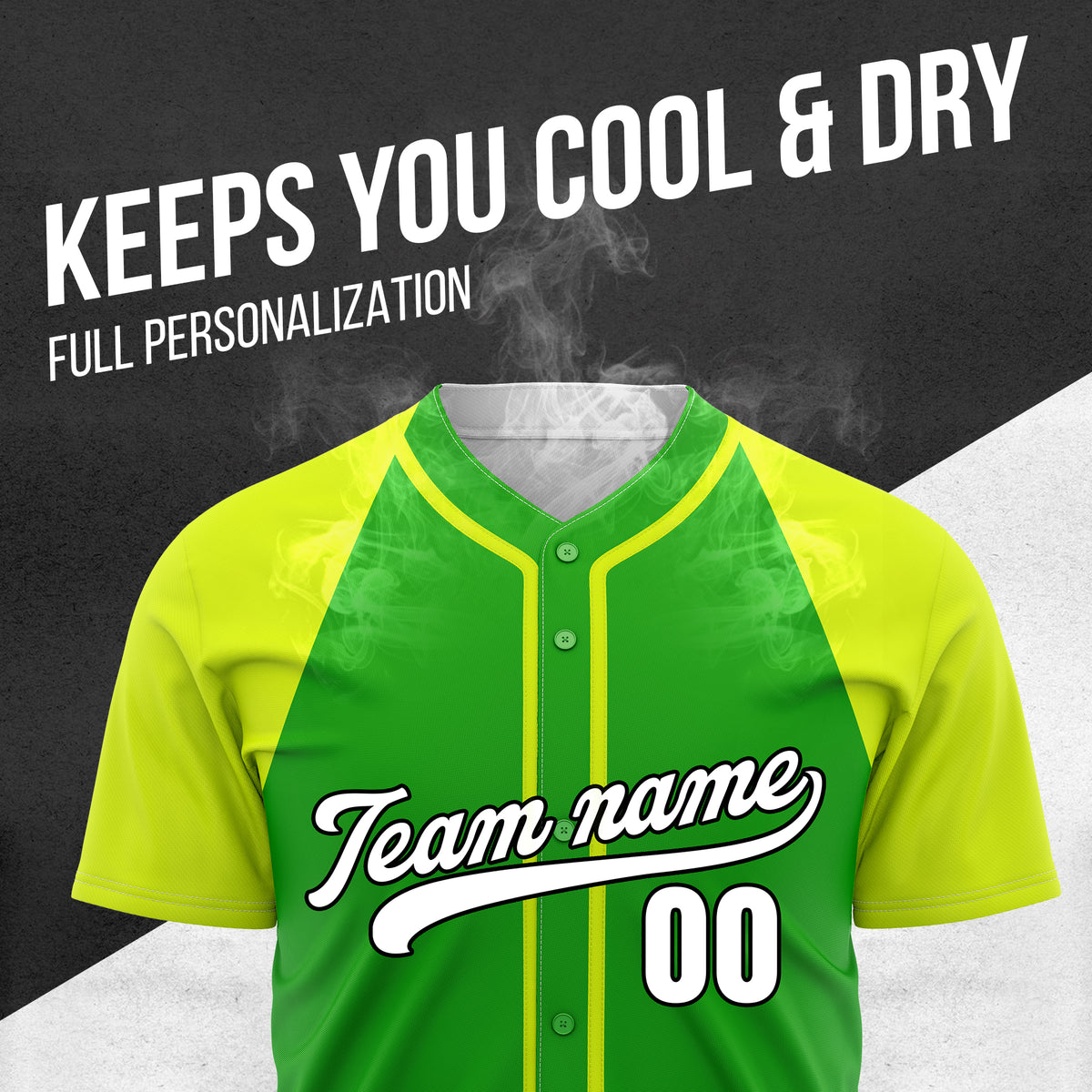 Custom Baseline Baseball Green Sports Jersey Personalized Uniform with Name & Number