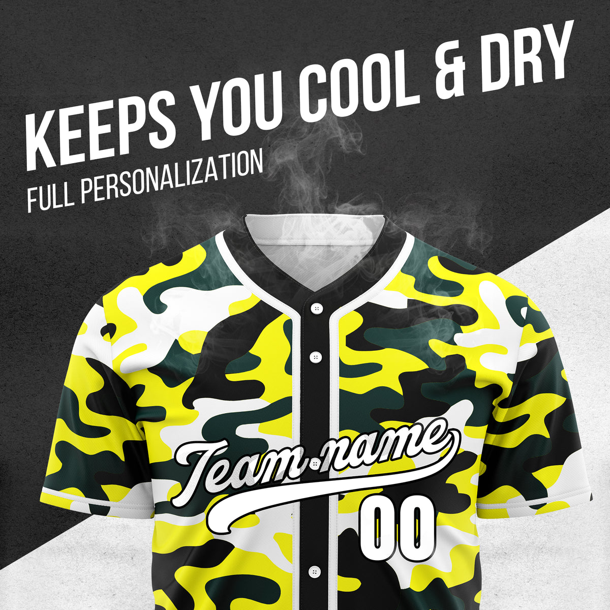 Custom Shadow Command Yellow Baseball Sports Jersey Personalized Uniform with Name & Number