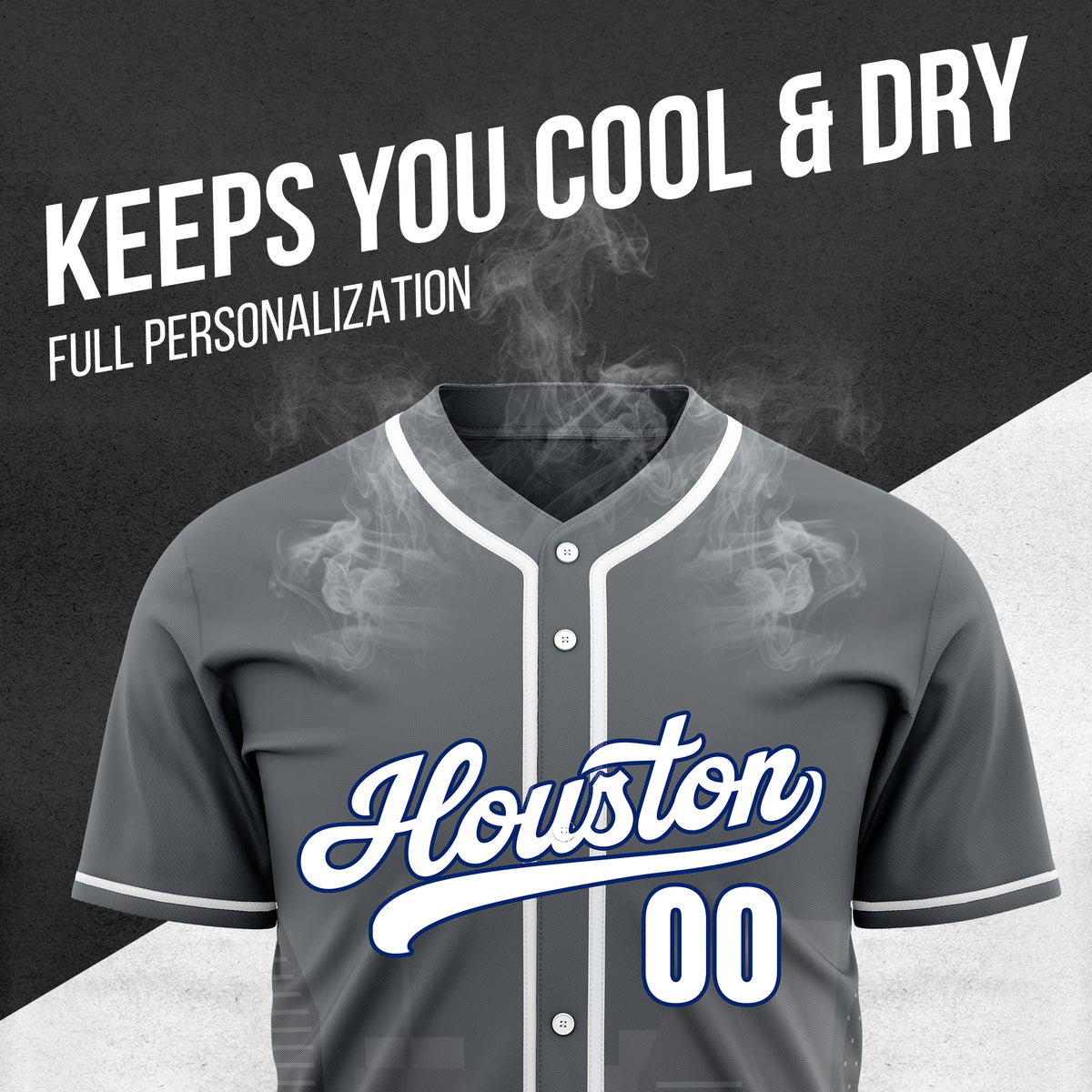 Custom City Pulse Dark Grey Baseball Sports Jersey Personalized Uniform with Name & Number