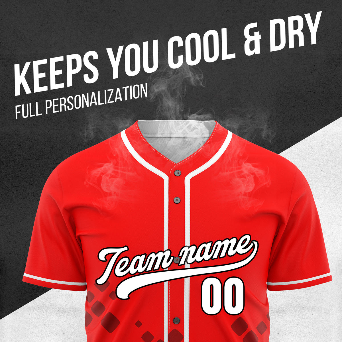 Custom Shadow Spark Red Baseball Sports Jersey Personalized Uniform with Name & Number