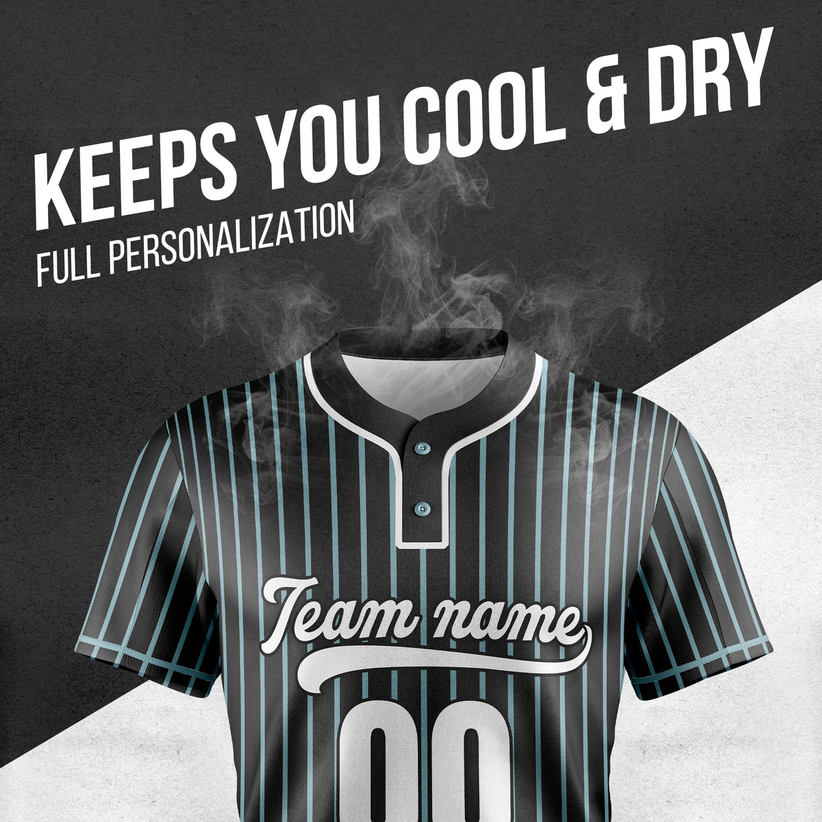 Custom Pinstripe Baseball Black Sports Jersey Personalized Uniform with Name & Number