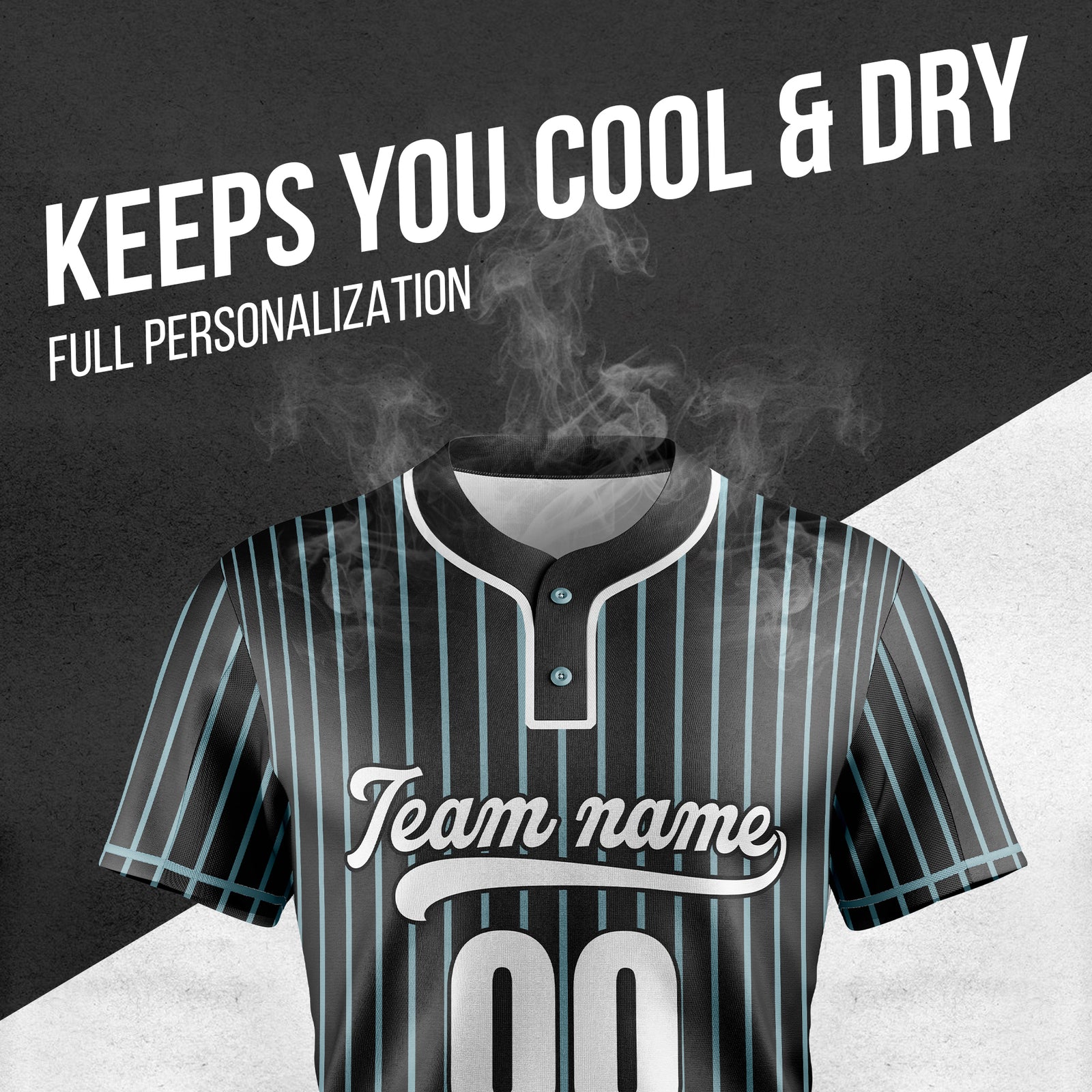 Custom Pinstripe Baseball Black Sports Jersey Personalized Uniform with Name & Number