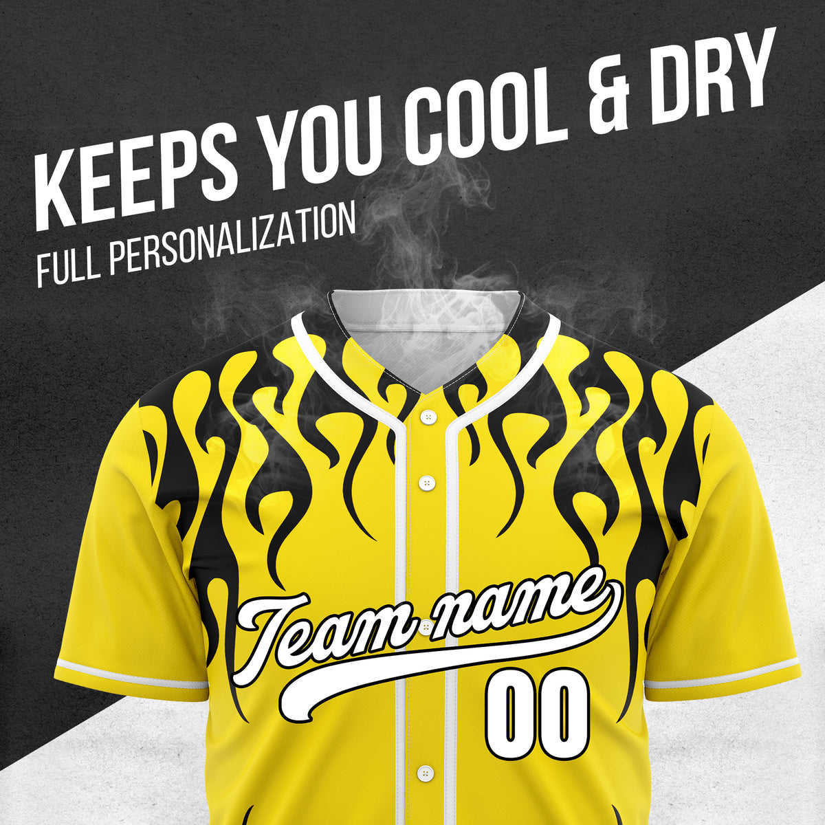 Custom Frostburn Yellow Baseball Sports Jersey Personalized Uniform with Name & Number