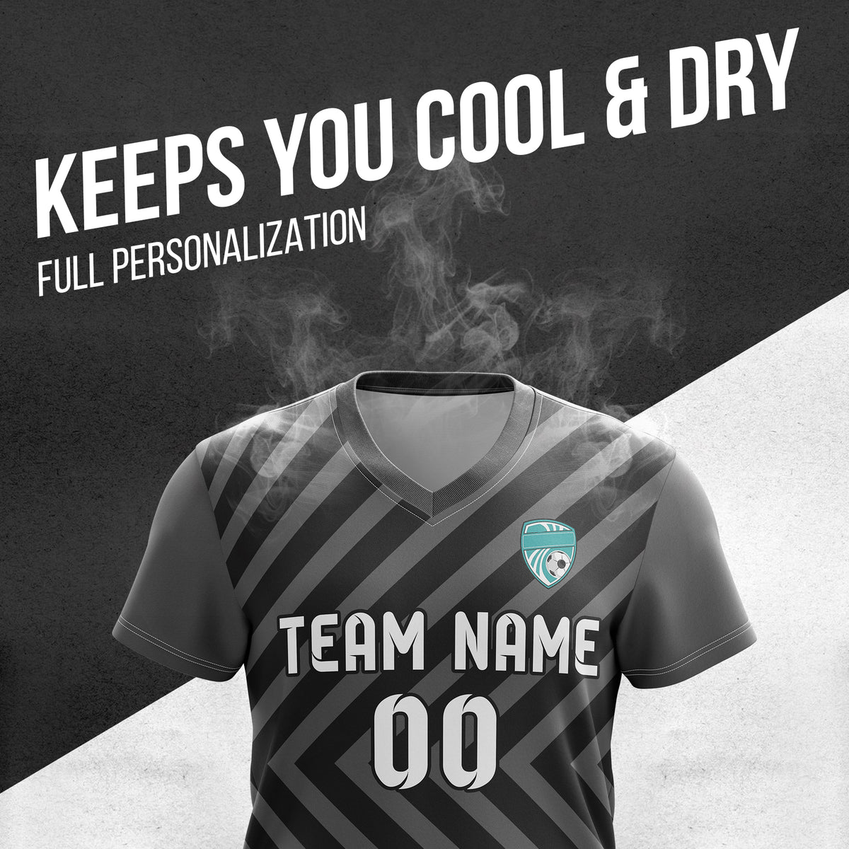 Custom Swift Stripe V-Neck Dark Grey Sport Tops Jersey
