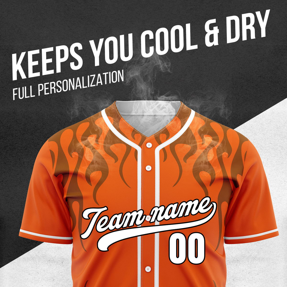 Custom Frostburn Orange Baseball Sports Jersey Personalized Uniform with Name & Number
