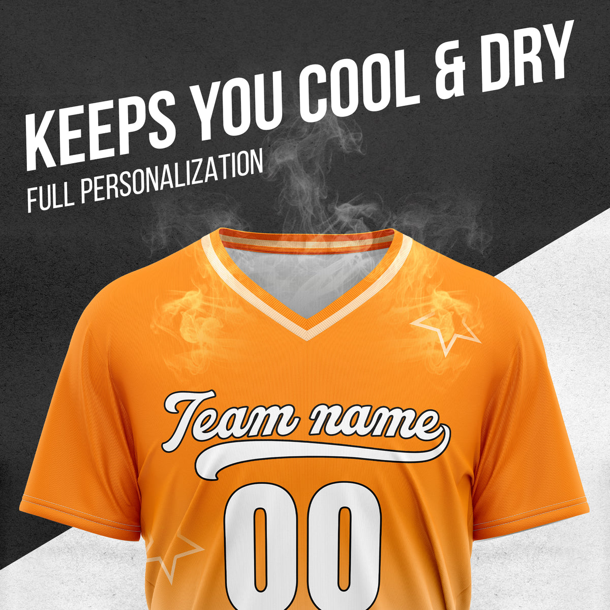 Custom Star Gradient Baseball Orange Sports Jersey Personalized Uniform with Name & Number