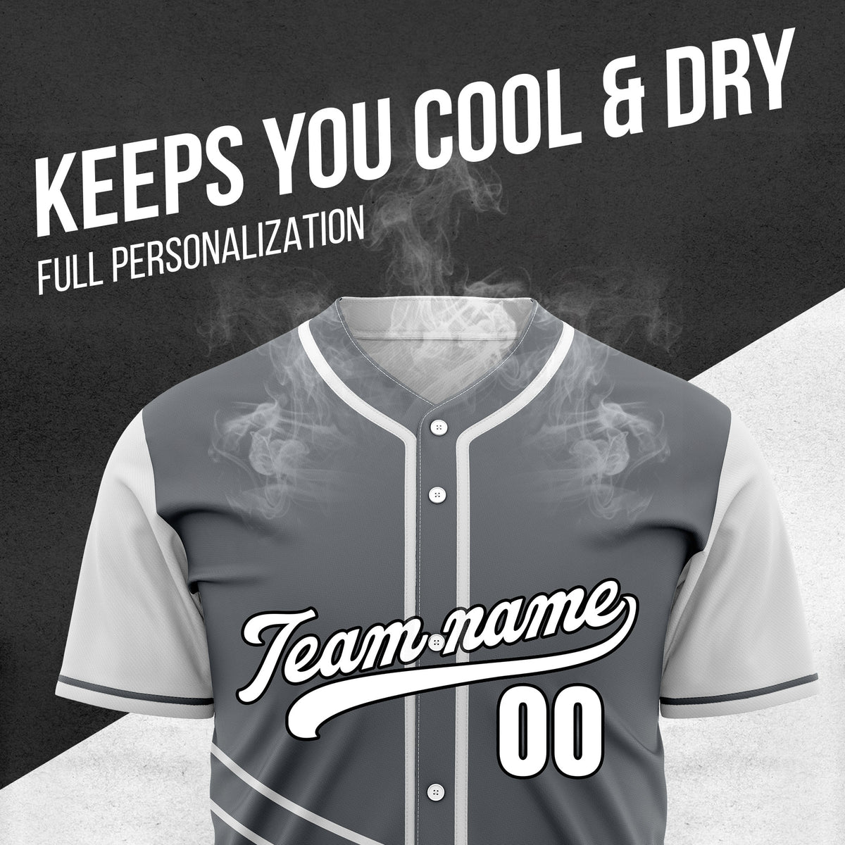 Custom Swift Dark Grey Raglan Style Baseball Sports Jersey Personalized Uniform with Name & Number