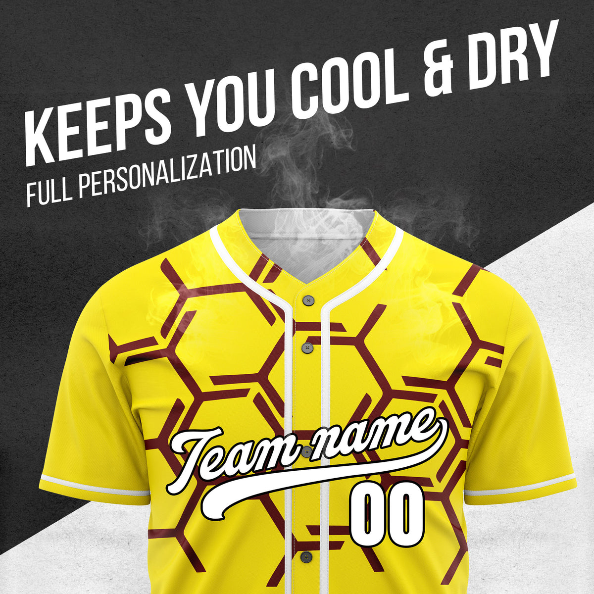 Custom Sting Force Yellow Baseball Sports Jersey Personalized Uniform with Name & Number