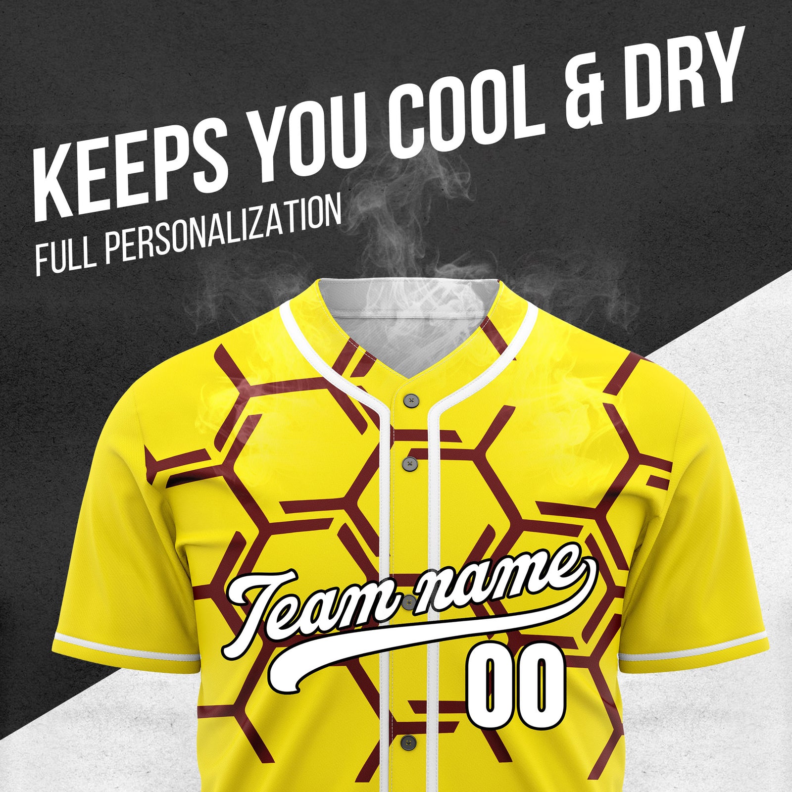 Custom Sting Force Yellow Baseball Sports Jersey Personalized Uniform with Name & Number