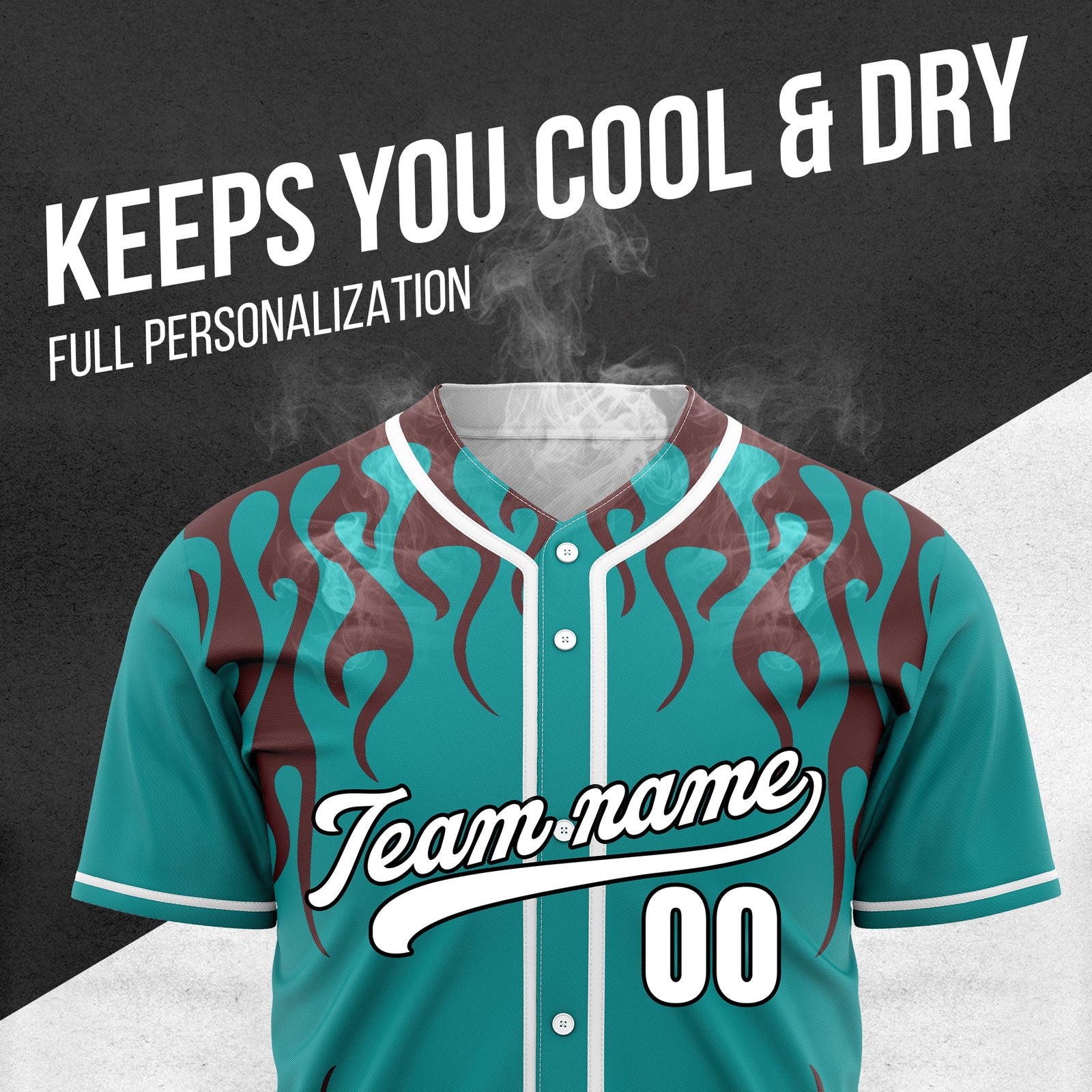 Custom Frostburn Teal Baseball Sports Jersey Personalized Uniform with Name & Number