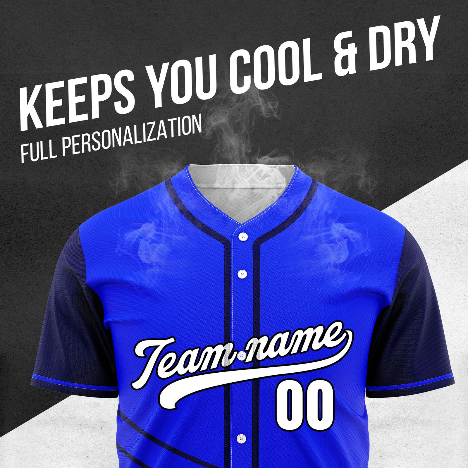 Custom Swift Blue Raglan Style Baseball Sports Jersey Personalized Uniform with Name & Number