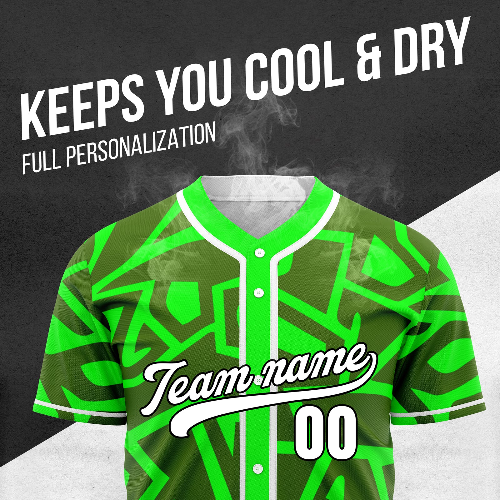 Custom Shadow Rebels Green Baseball Sports Jersey Personalized Uniform with Name & Number