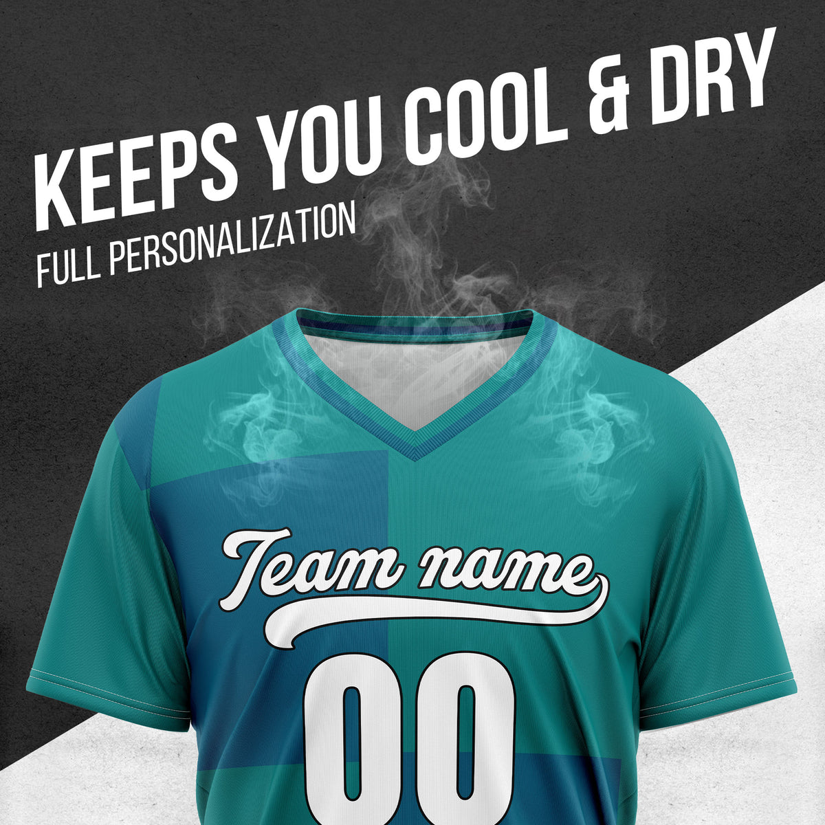 Custom Apex Colorblock Teal Baseball Sports Jersey Personalized Uniform with Name & Number