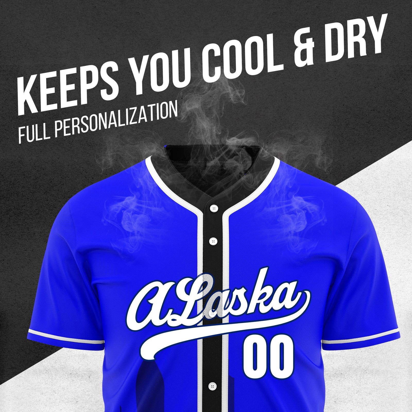 Custom City Horizon Blue Baseball Sports Jersey Personalized Uniform with Name & Number