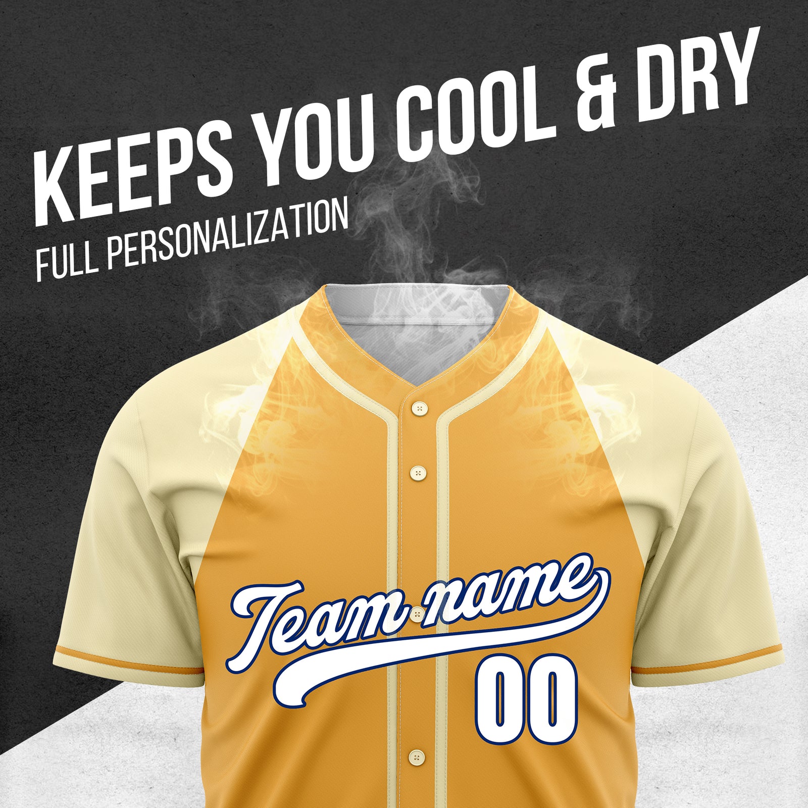 Custom Desert Blaze Orange Raglan Style Baseball Sports Jersey Personalized Uniform with Name & Number